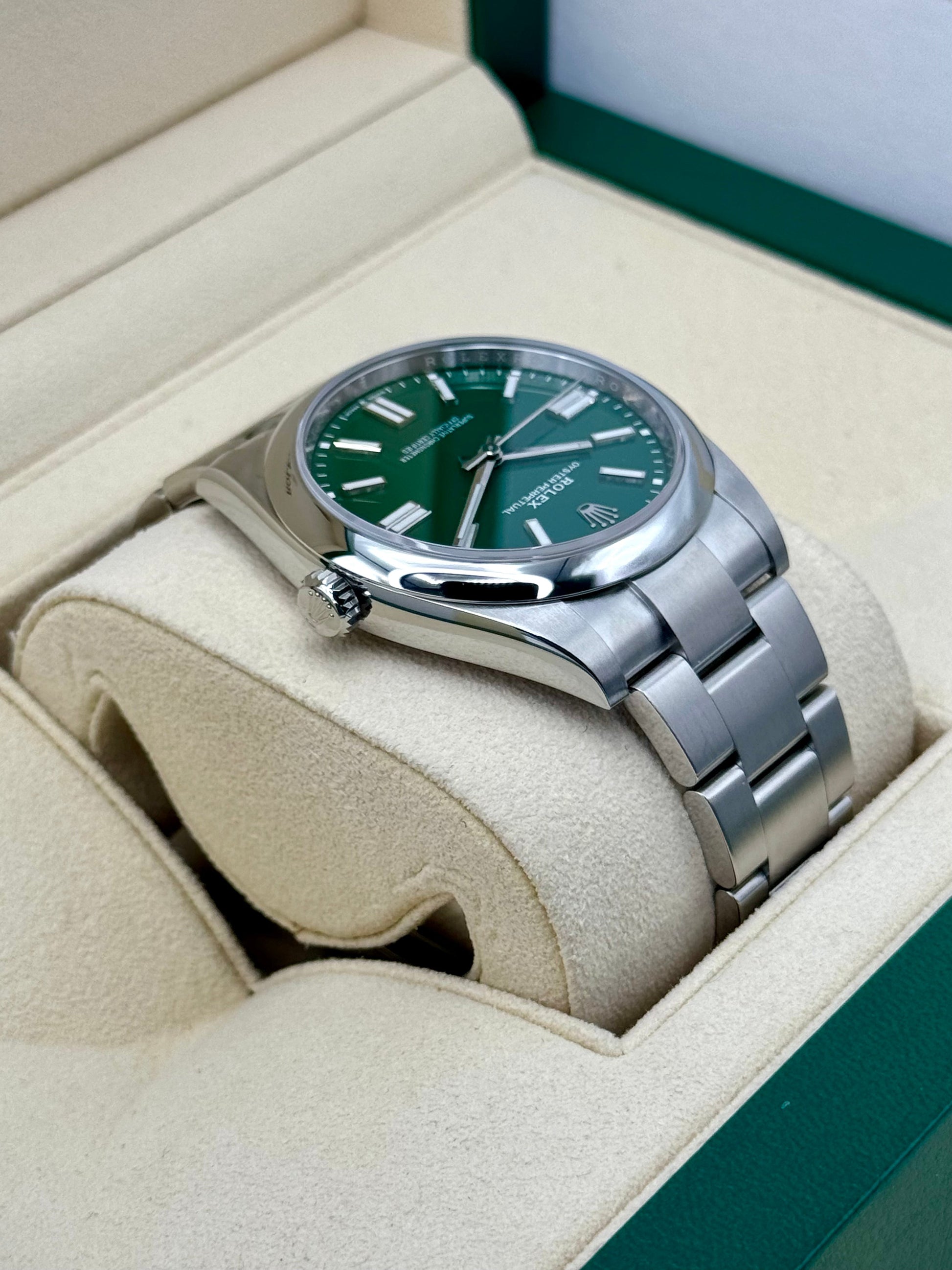 NEW 2023 Rolex Oyster Perpetual 41mm 124300 Green Dial - MyWatchLLC