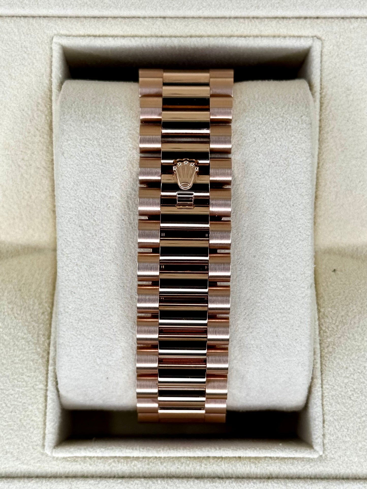 NEW Rolex Day-Date 40mm 228235 Rose Gold Chocolate Baguette Dial - MyWatchLLC
