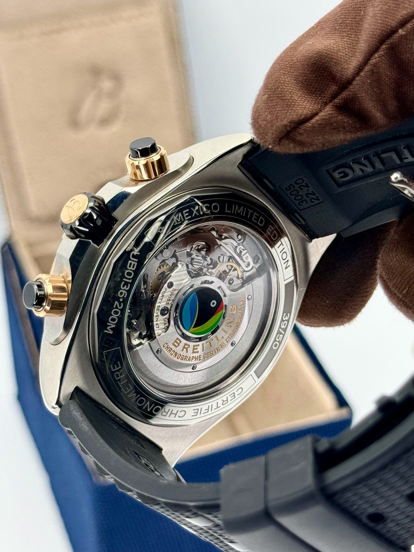 2024 Breitling Super Chronomat B01 44 UB0136 Two-Tone Green Dial - MyWatchLLC