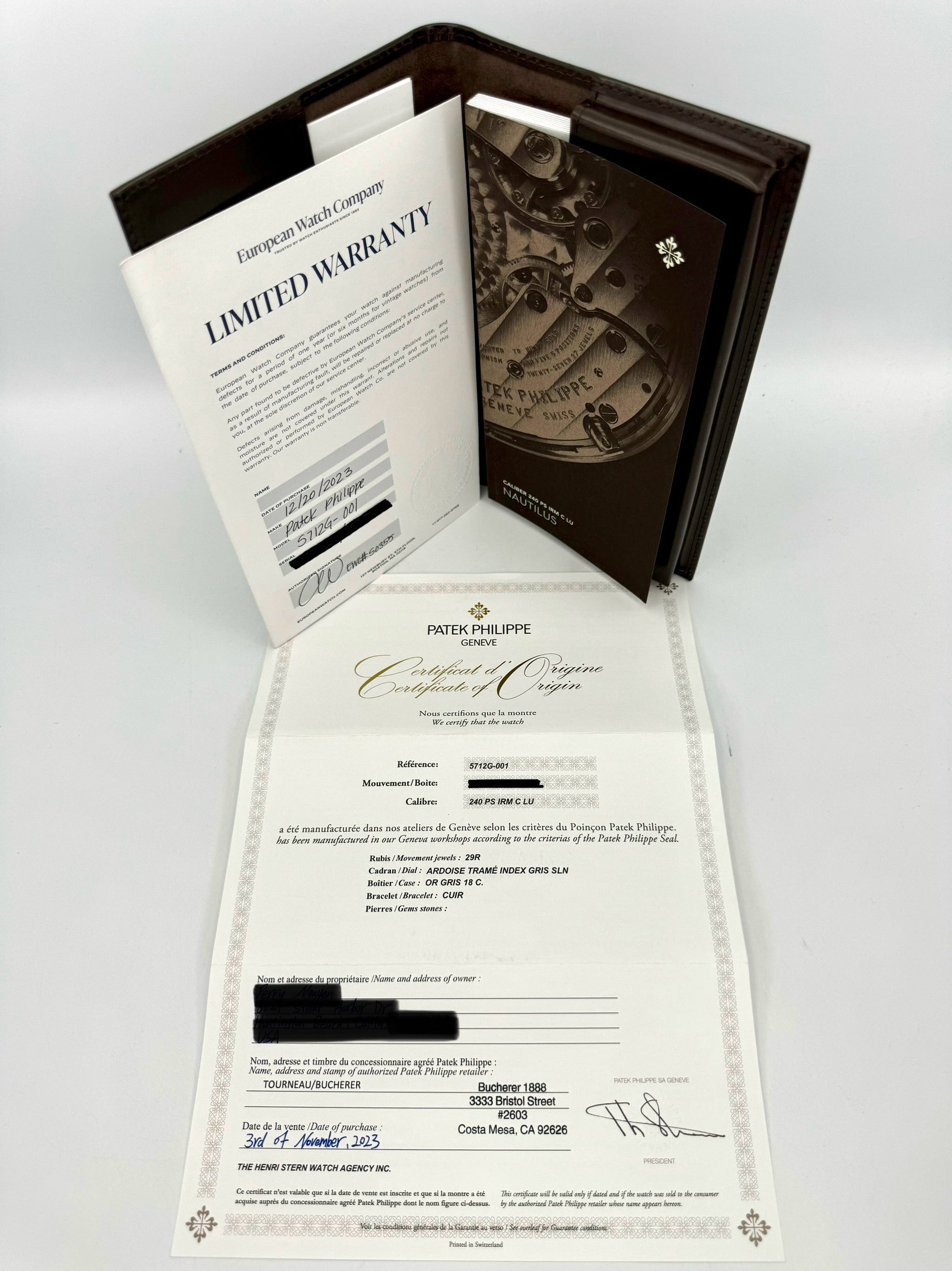 2023 Patek Philippe Nautilus 40mm 5712G White Gold Grey Dial - MyWatchLLC