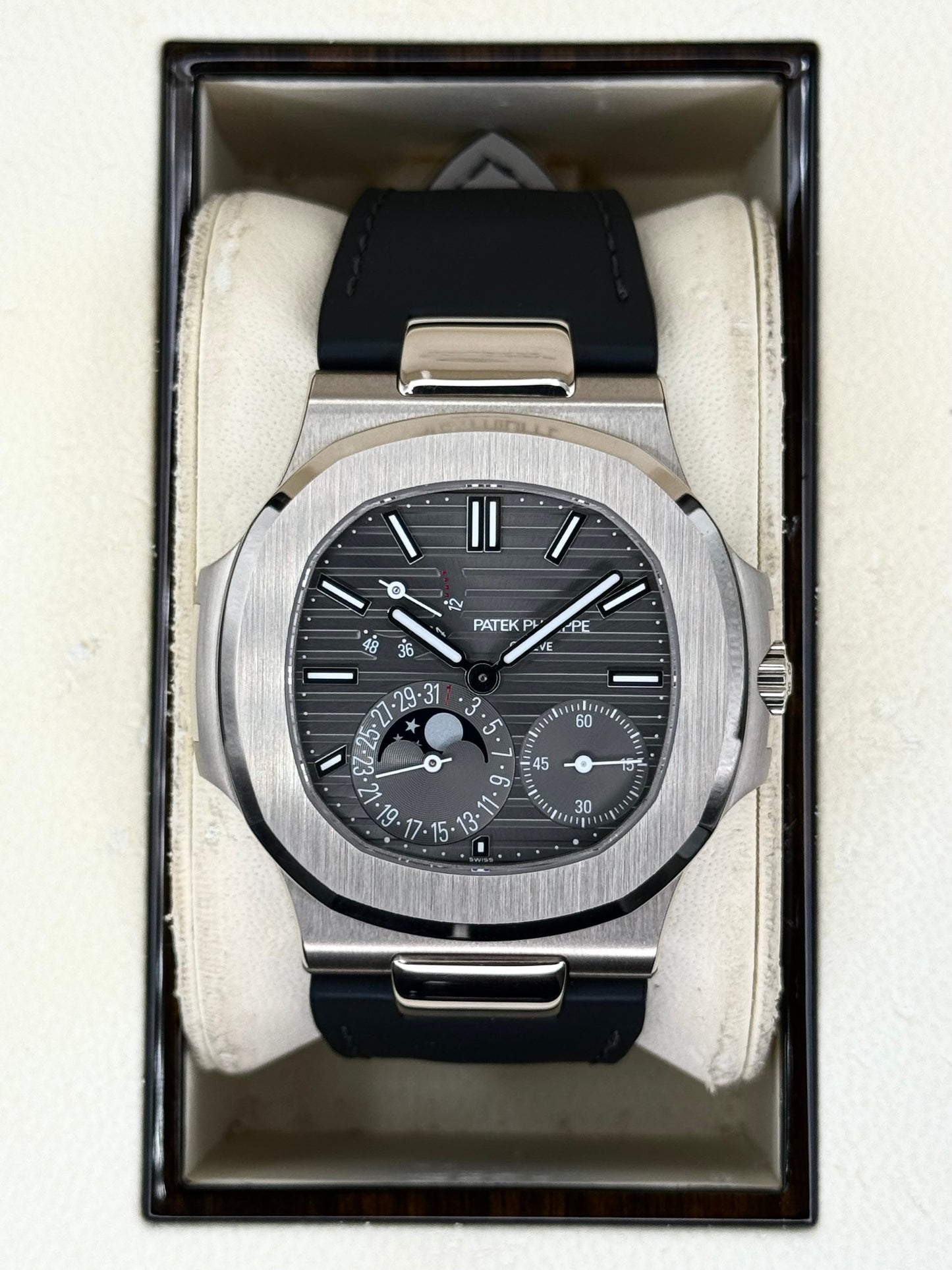 2023 Patek Philippe Nautilus 40mm 5712G White Gold Grey Dial - MyWatchLLC