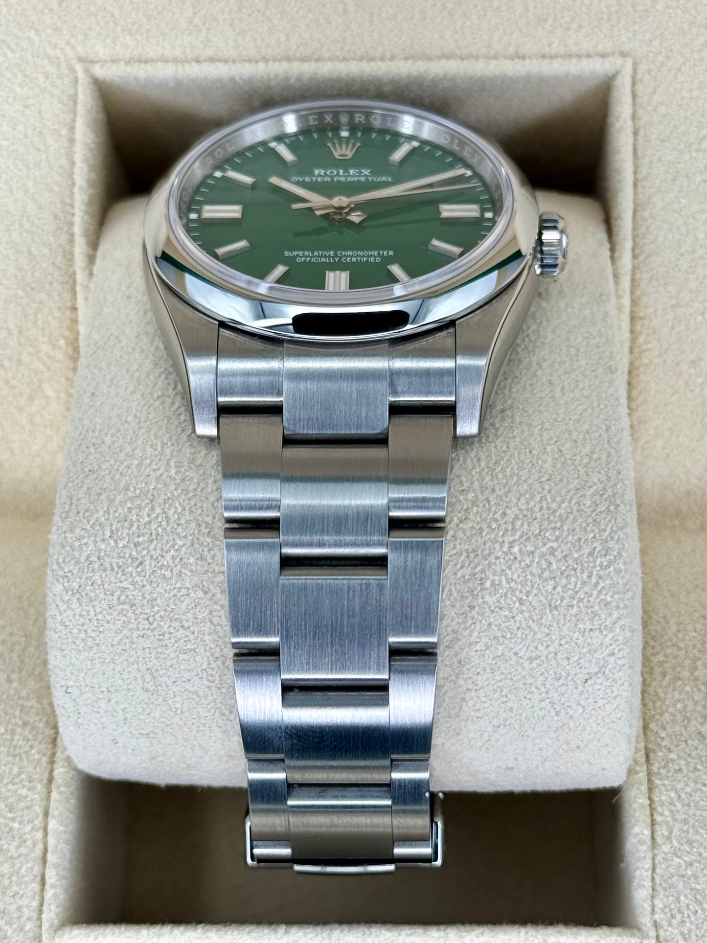 NEW 2023 Rolex Oyster Perpetual 36mm 126000 Stainless Steel Green Dial - MyWatchLLC