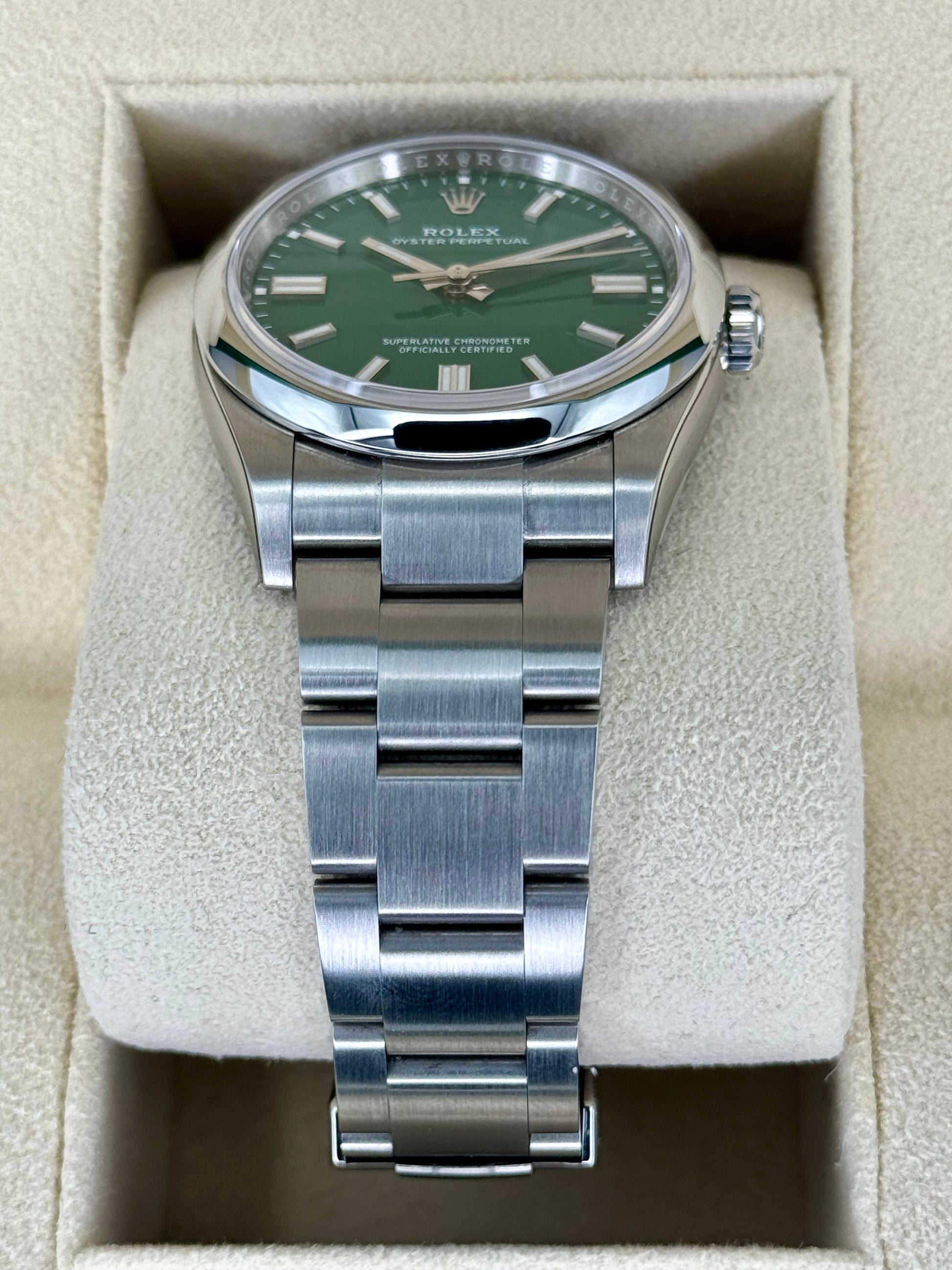 NEW 2023 Rolex Oyster Perpetual 36mm 126000 Stainless Steel Green Dial - MyWatchLLC