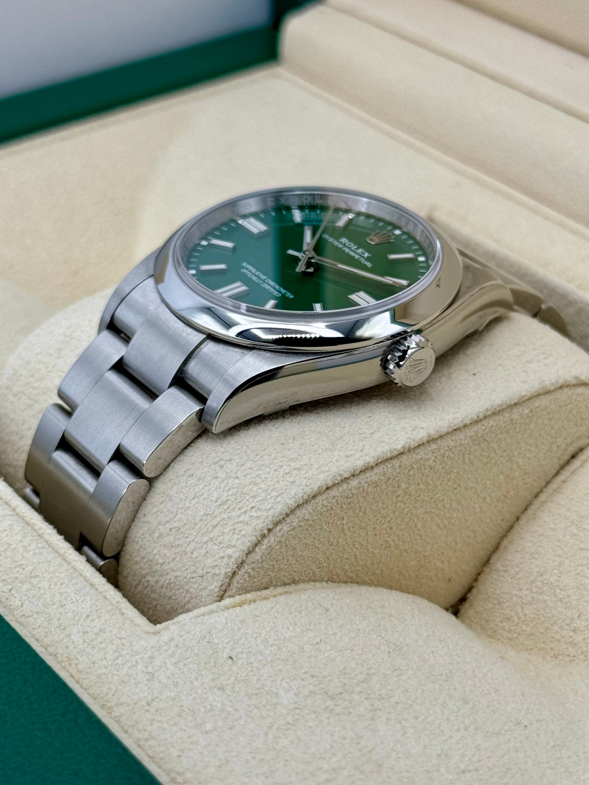 NEW 2023 Rolex Oyster Perpetual 36mm 126000 Stainless Steel Green Dial - MyWatchLLC