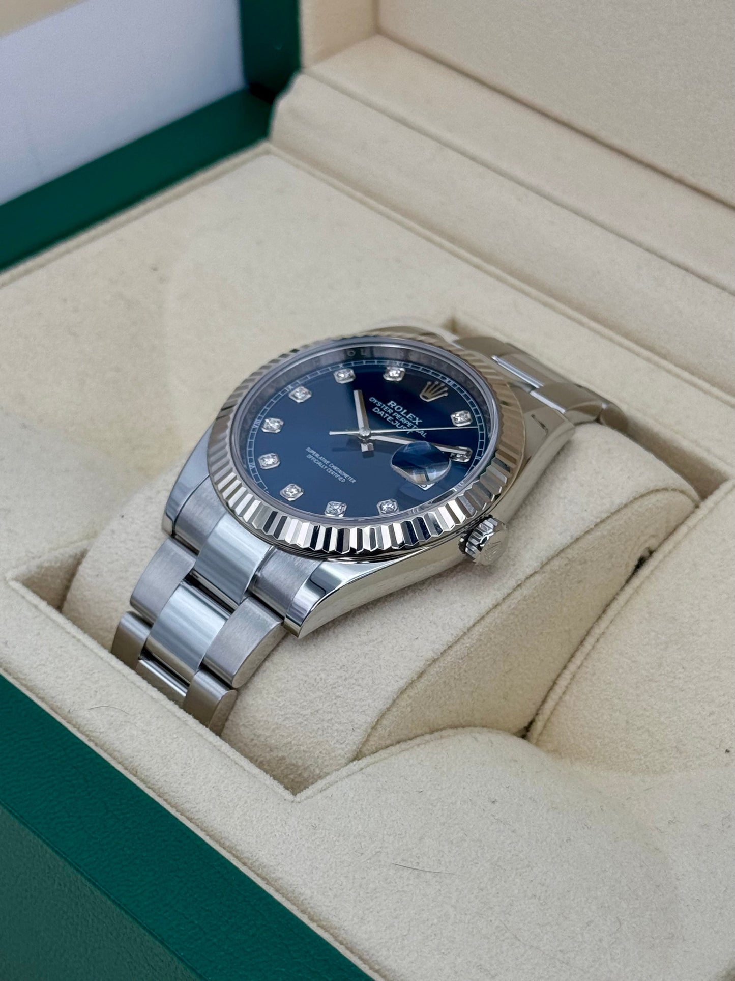 2021 Rolex Datejust 41mm 126334 Stainless Steel Oyster Blue Diamond Dial - MyWatchLLC