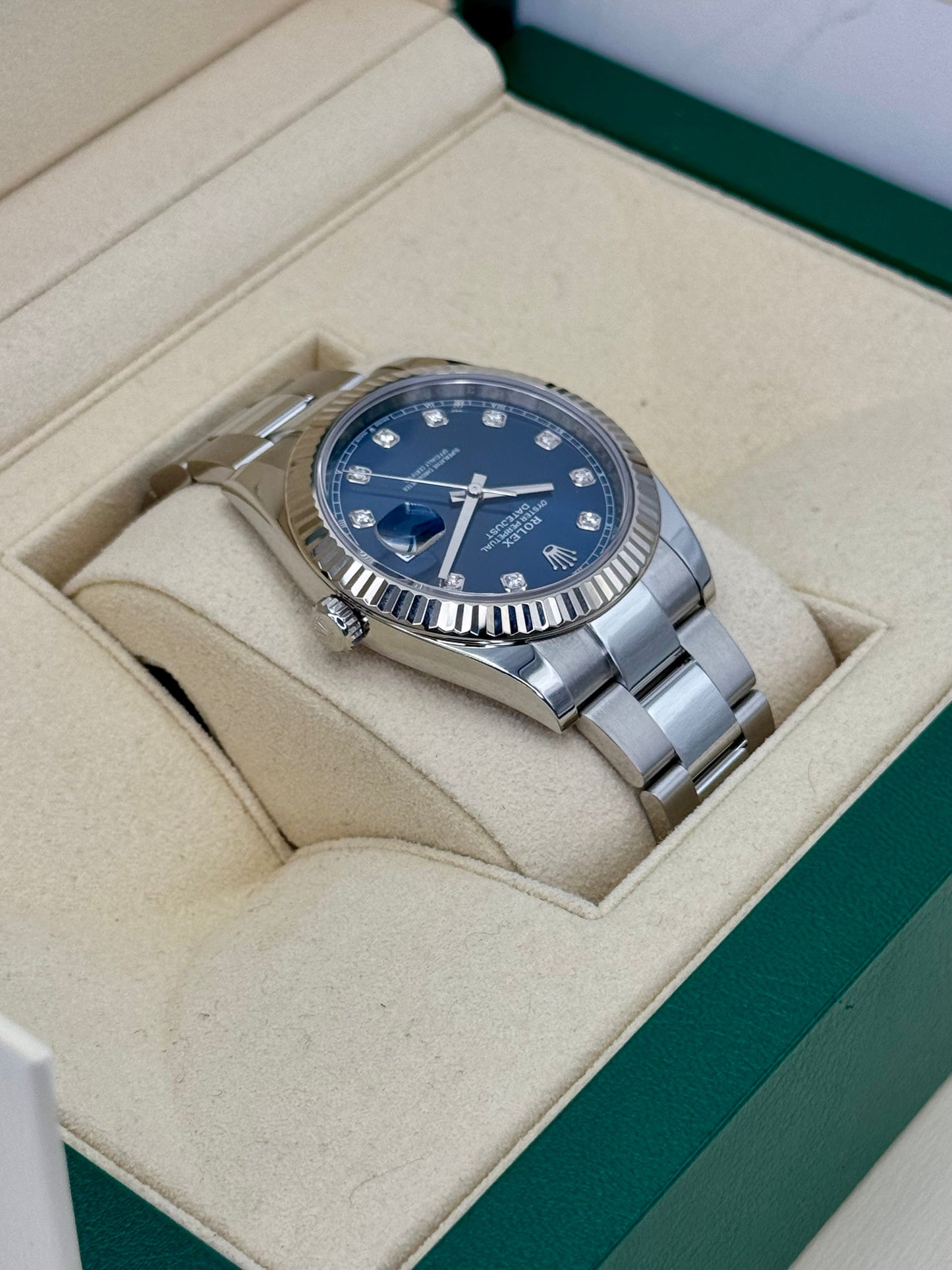 2021 Rolex Datejust 41mm 126334 Stainless Steel Oyster Blue Diamond Dial - MyWatchLLC