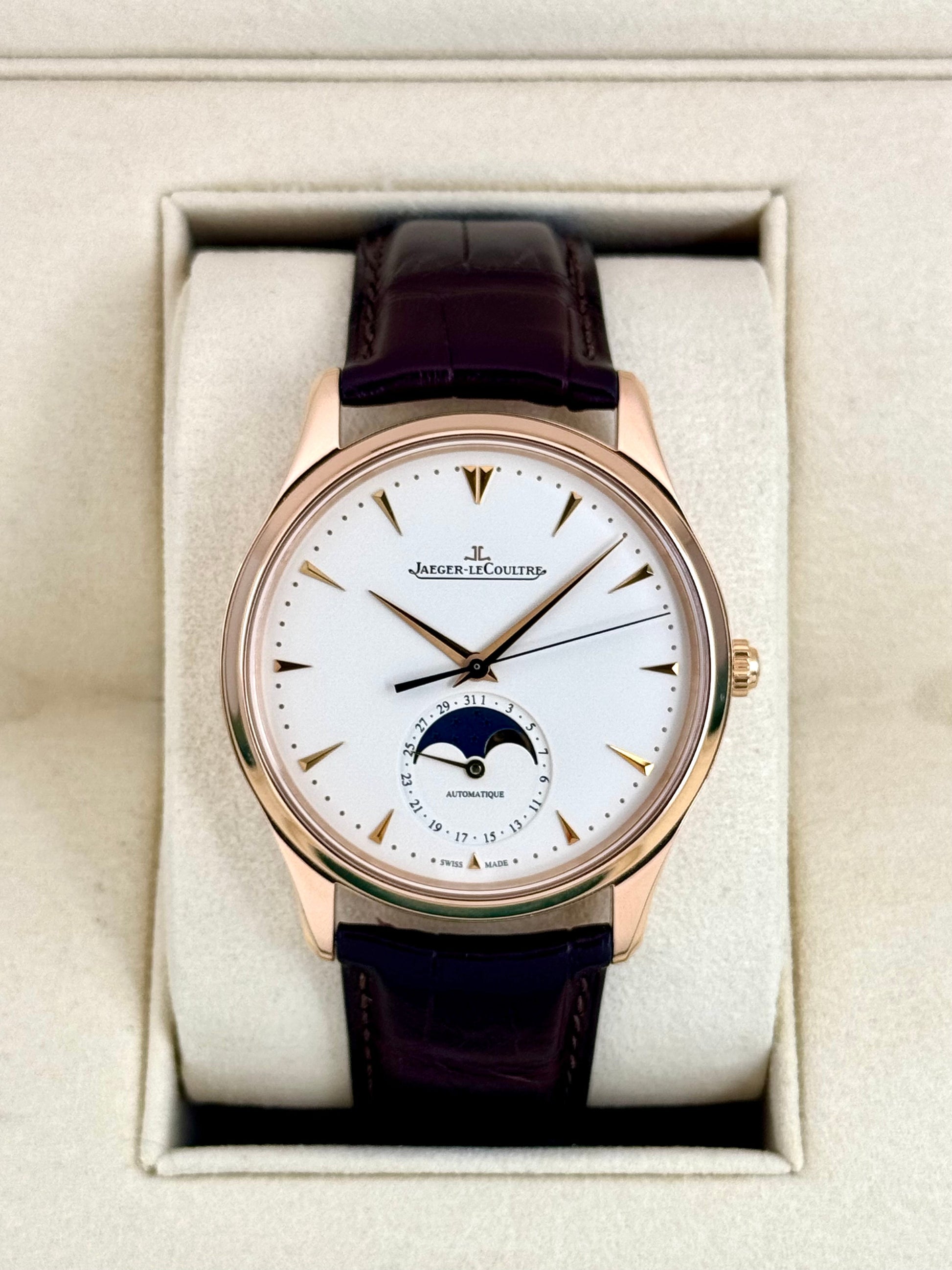 2015 Jaeger-LeCoultre Master Ultra Thin Moon 39mm Q1362520 Beige Dial - MyWatchLLC