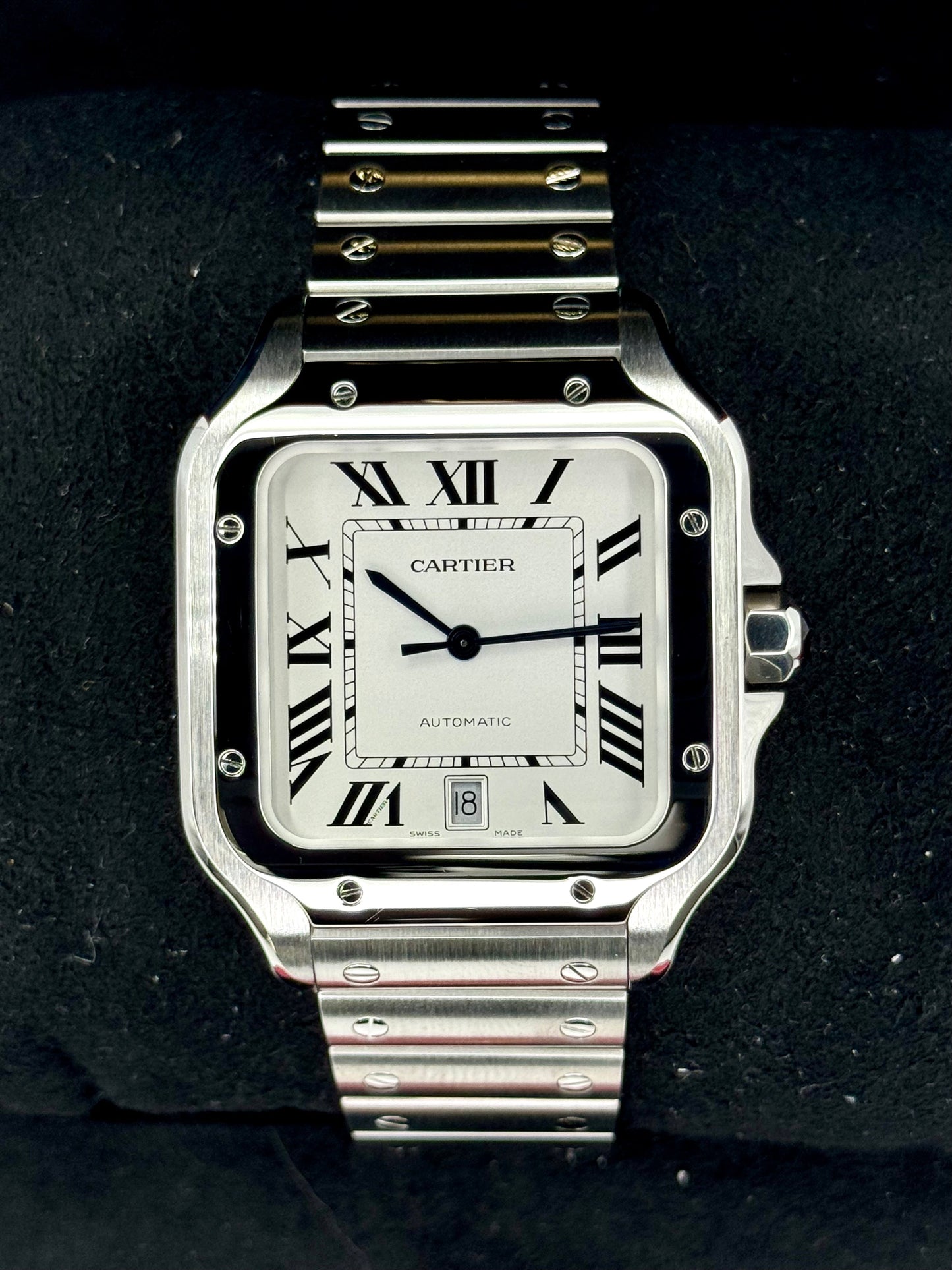 Santos De Cartier 39.8mm WSSA0018 Stainless Steel White Dial - MyWatchLLC