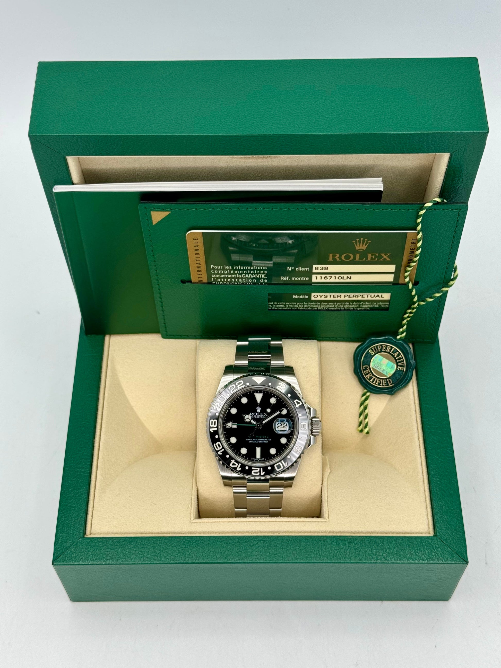 2015 Rolex GMT-Master II 40mm 116710LN Stainless Steel Black Dial - MyWatchLLC