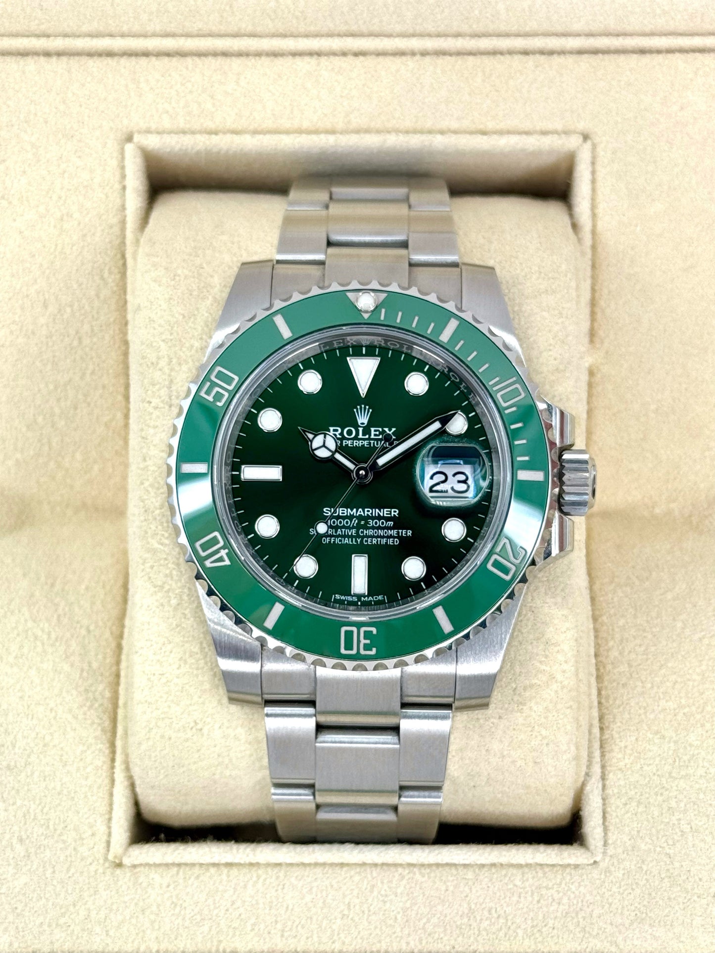 2019 Rolex Submariner “Hulkâ€?40mm 116610LV Green Dial - MyWatchLLC