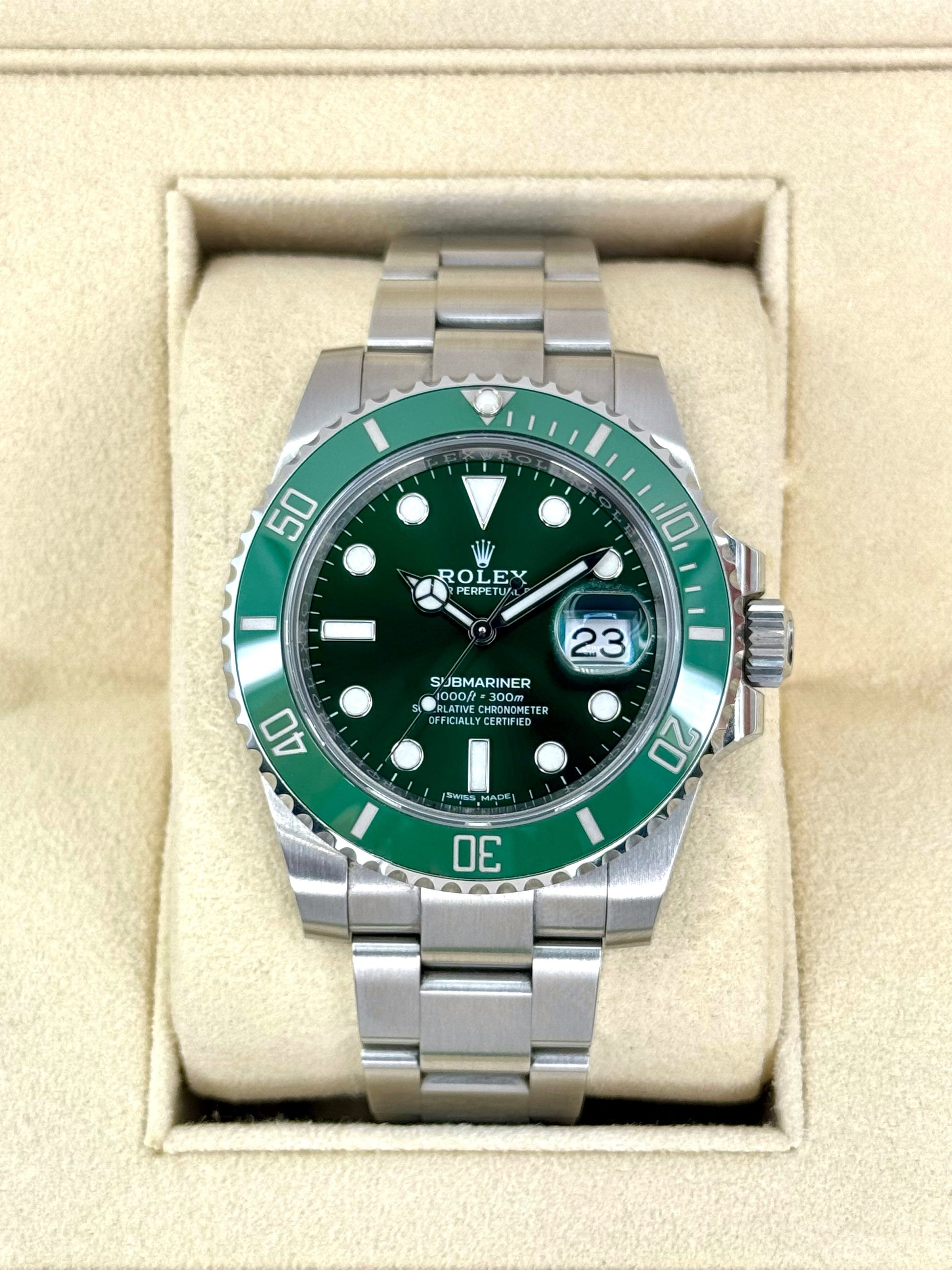 2019 Rolex Submariner “Hulkâ€?40mm 116610LV Green Dial - MyWatchLLC