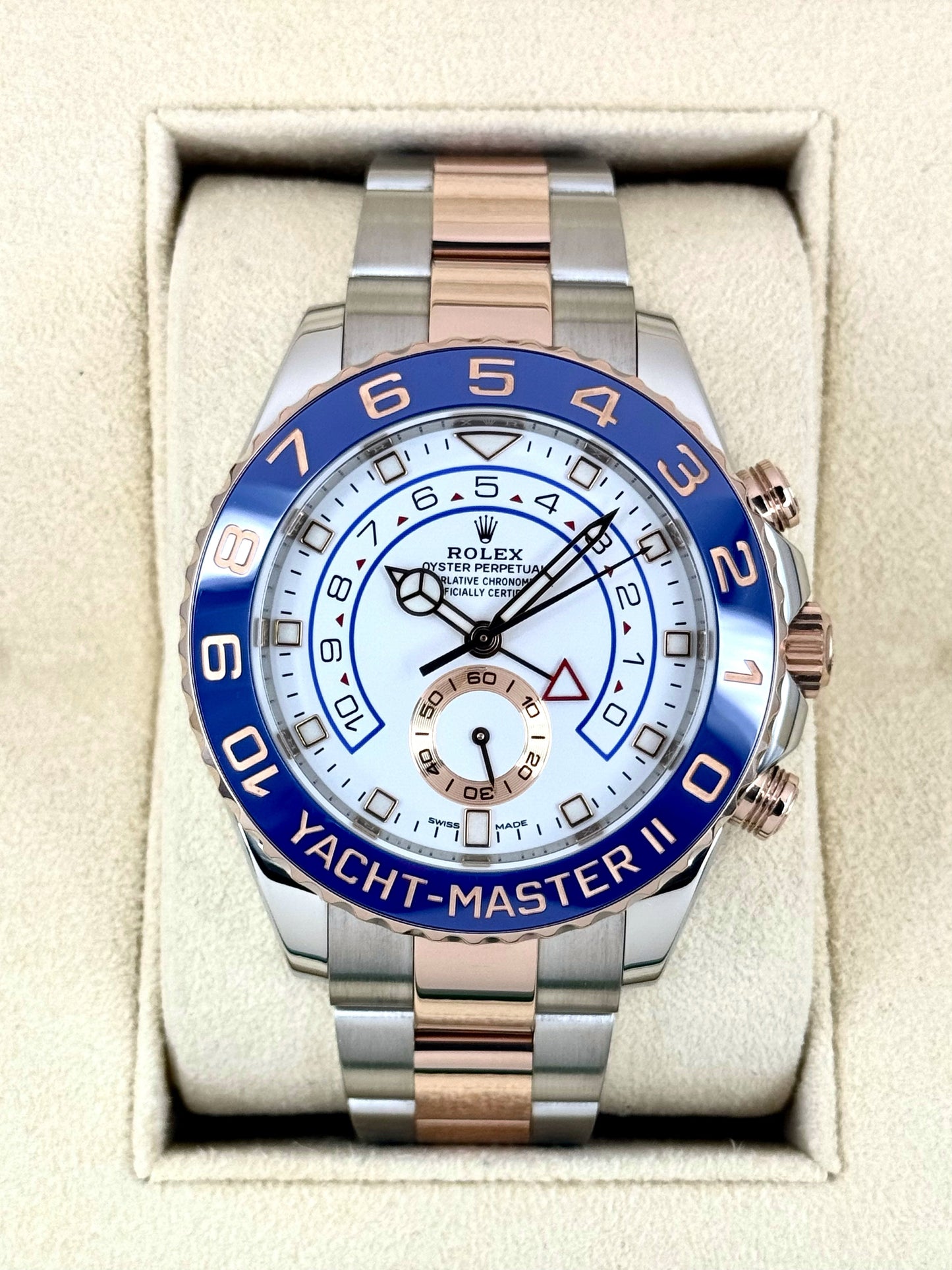 2020 Rolex Yacht-Master II 44mm 116681 Two-Tone White Dial - MyWatchLLC