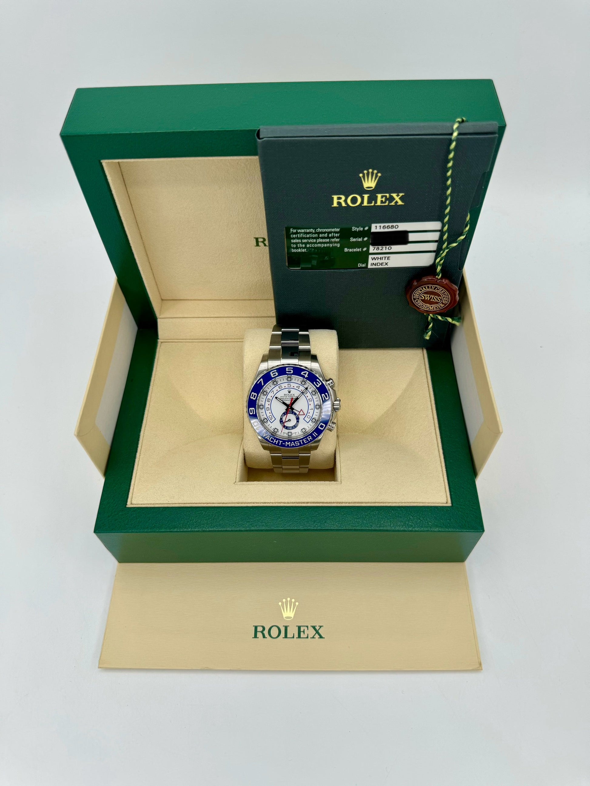 2013 Rolex Yacht-Master II 44mm 116680 Stainless Steel White Dial - MyWatchLLC