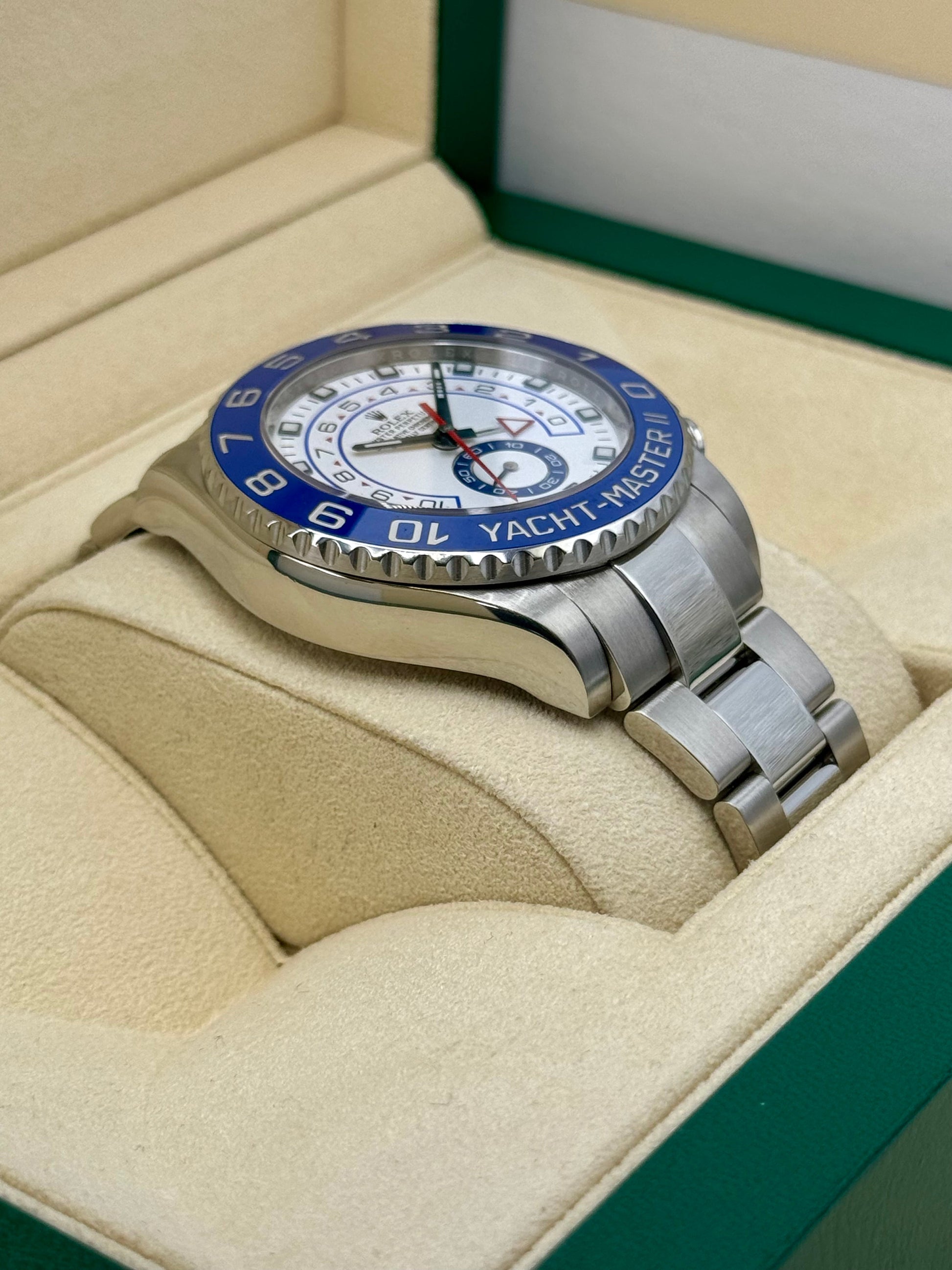 2013 Rolex Yacht-Master II 44mm 116680 Stainless Steel White Dial - MyWatchLLC