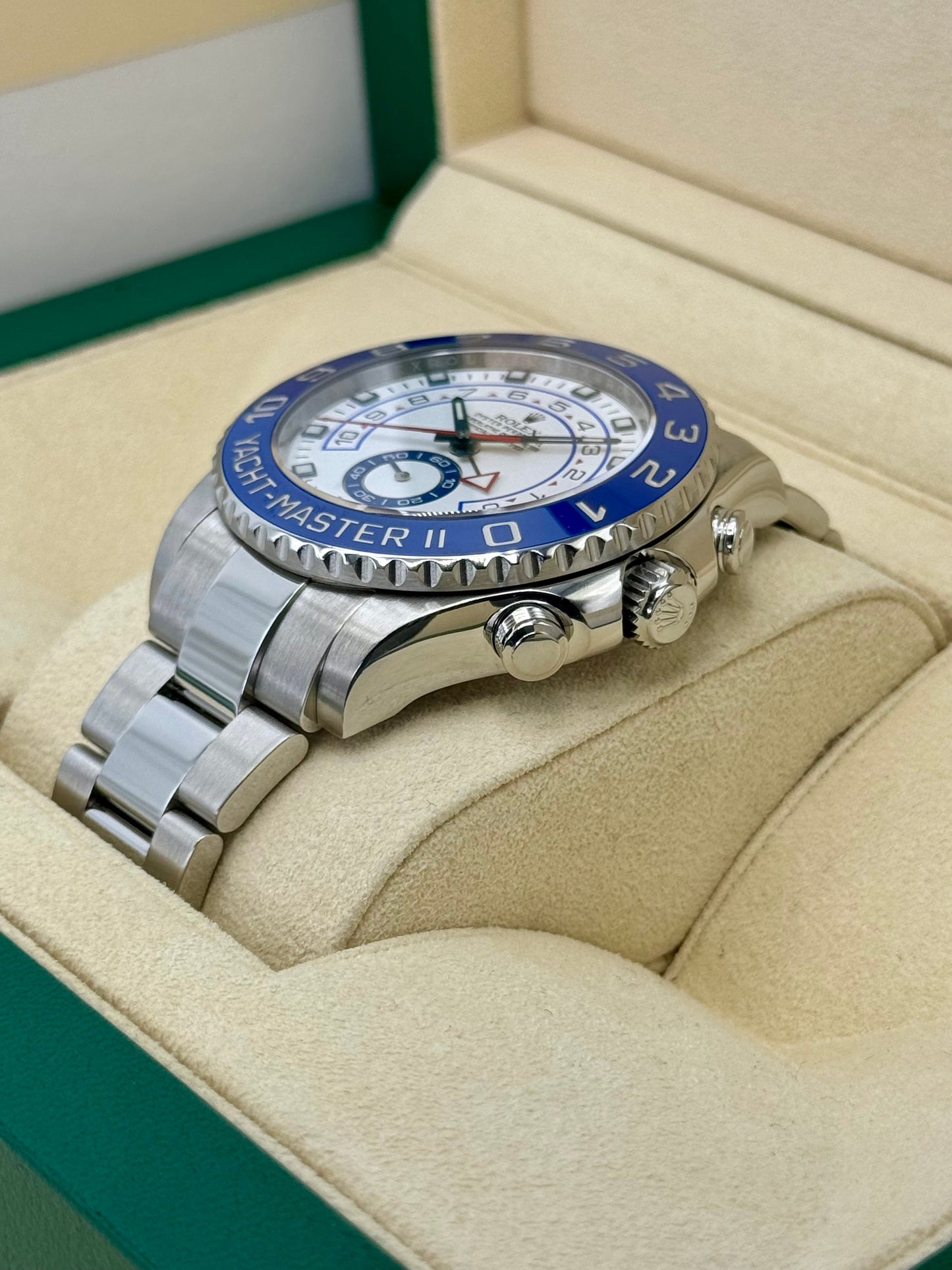 2013 Rolex Yacht-Master II 44mm 116680 Stainless Steel White Dial - MyWatchLLC