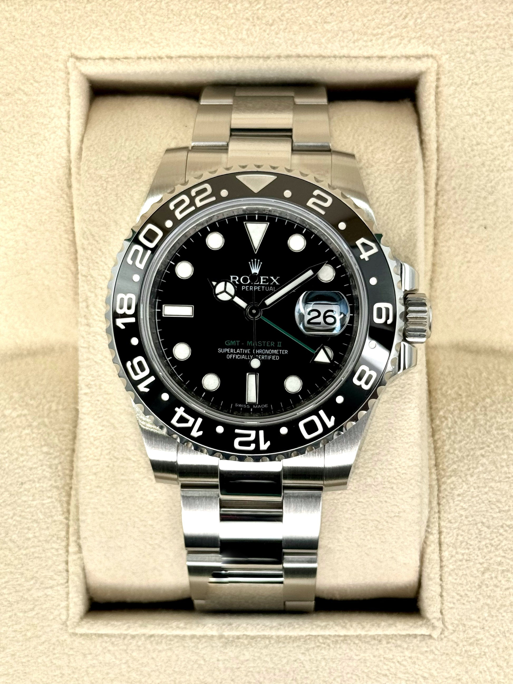 2015 Rolex GMT-Master II 40mm 116710LN Stainless Steel Black Dial - MyWatchLLC