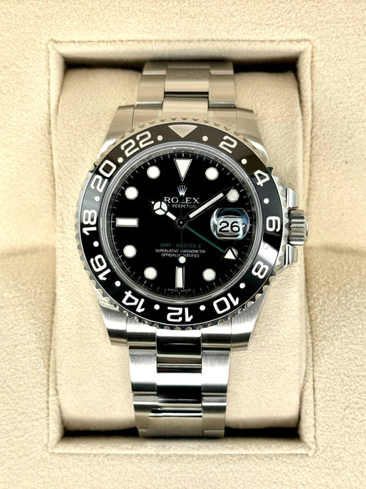 2015 Rolex GMT-Master II 40mm 116710LN Stainless Steel Black Dial - MyWatchLLC