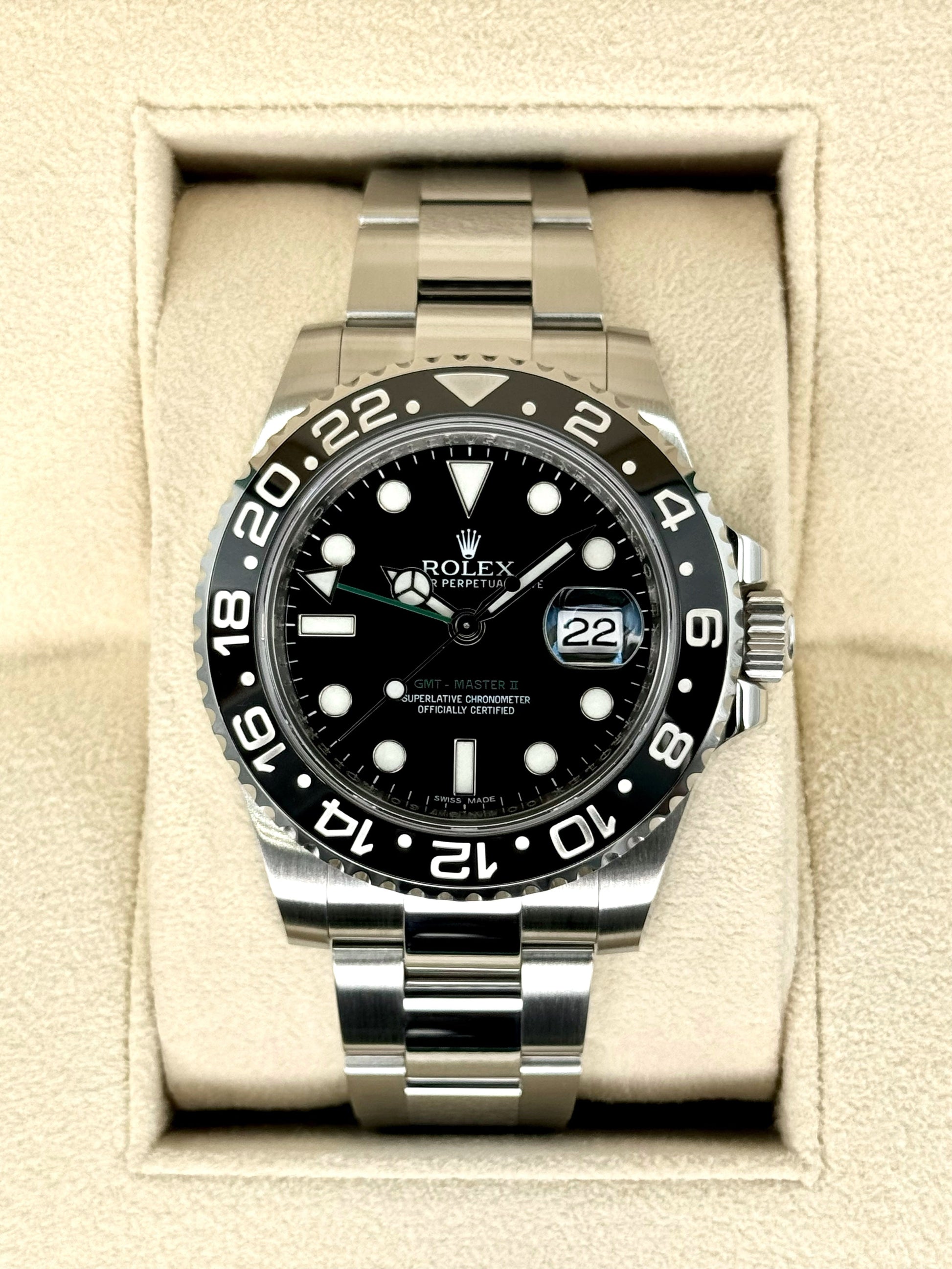 2015 Rolex GMT-Master II 40mm 116710LN Stainless Steel Black Dial - MyWatchLLC