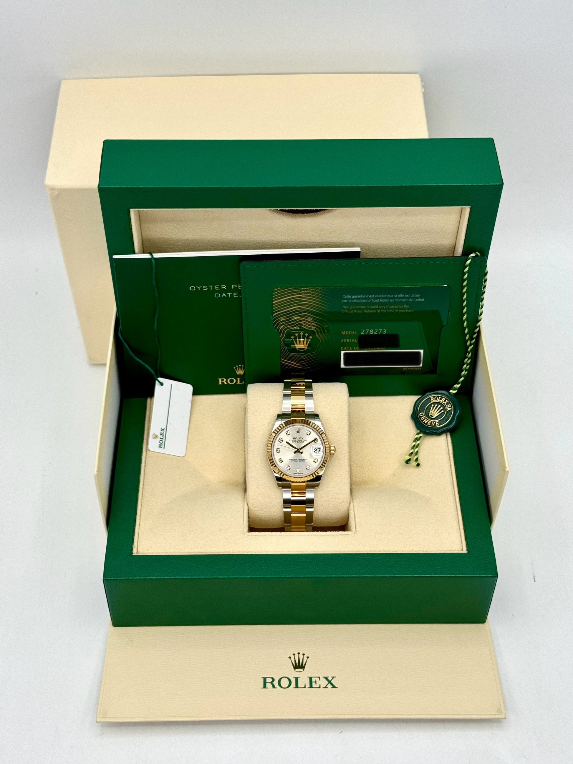 NEW 2024 Rolex Lady Datejust 31mm 278273 Two-Tone Silver Diamond Dial - MyWatchLLC