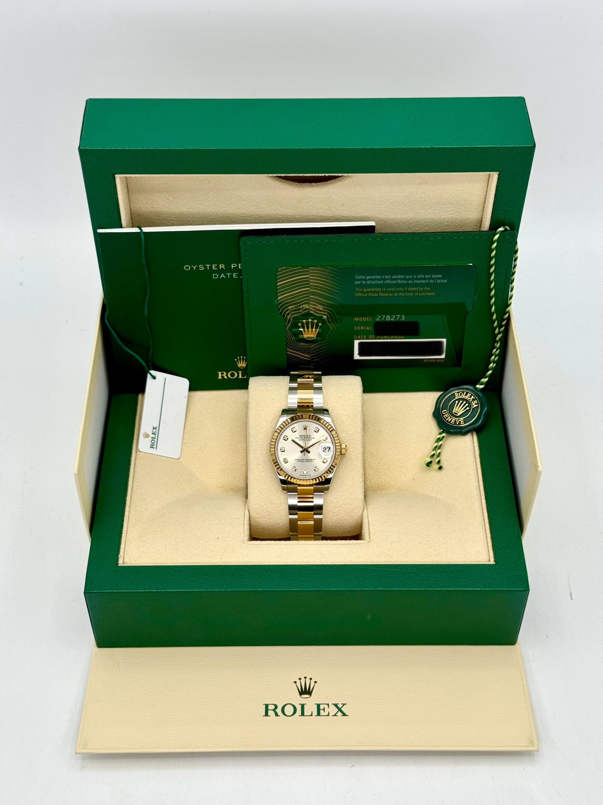 NEW 2024 Rolex Lady Datejust 31mm 278273 Two-Tone Silver Diamond Dial - MyWatchLLC