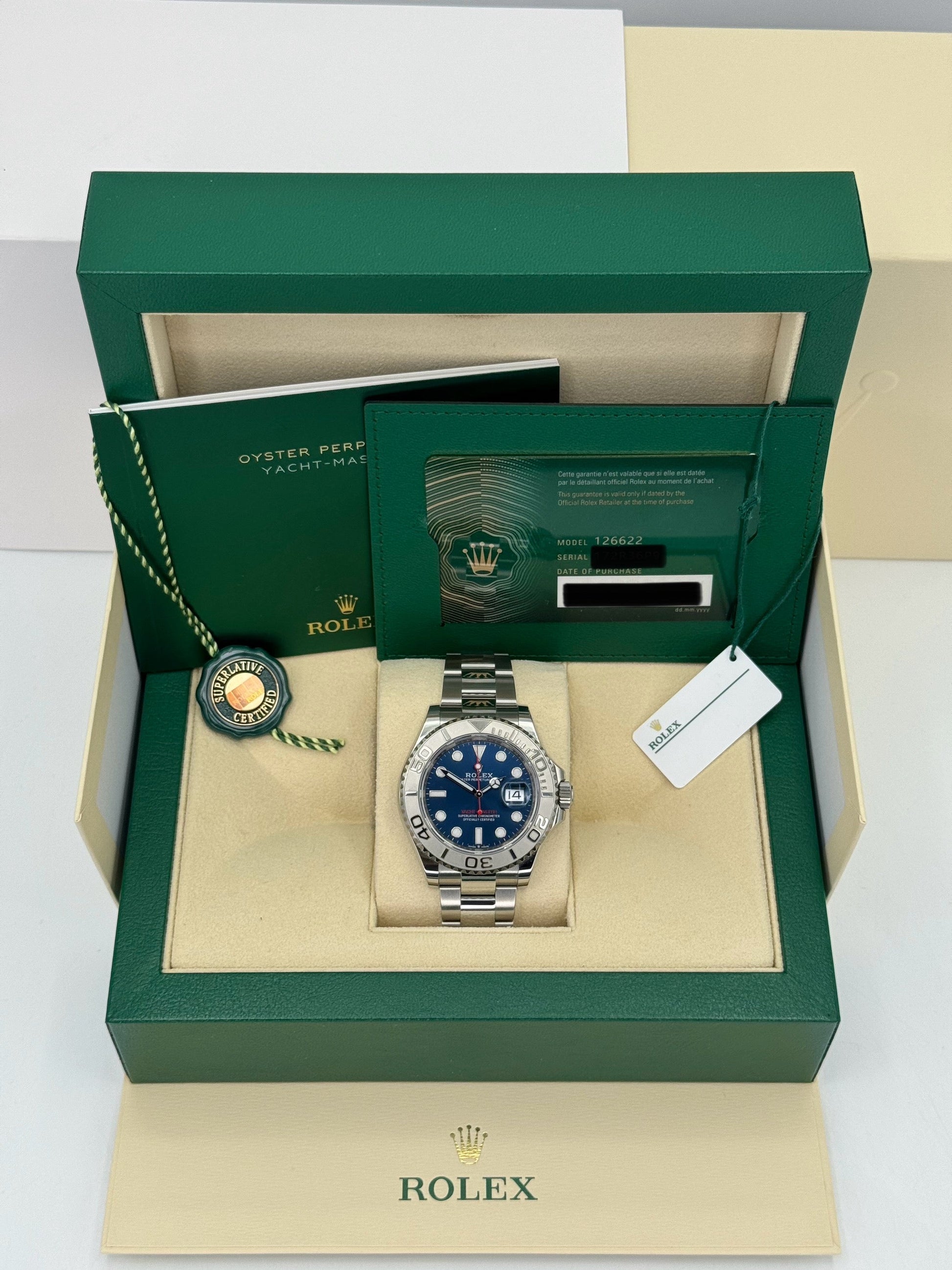2023 Rolex Yacht-Master 40mm 126622 Stainless Steel Blue Dial - MyWatchLLC