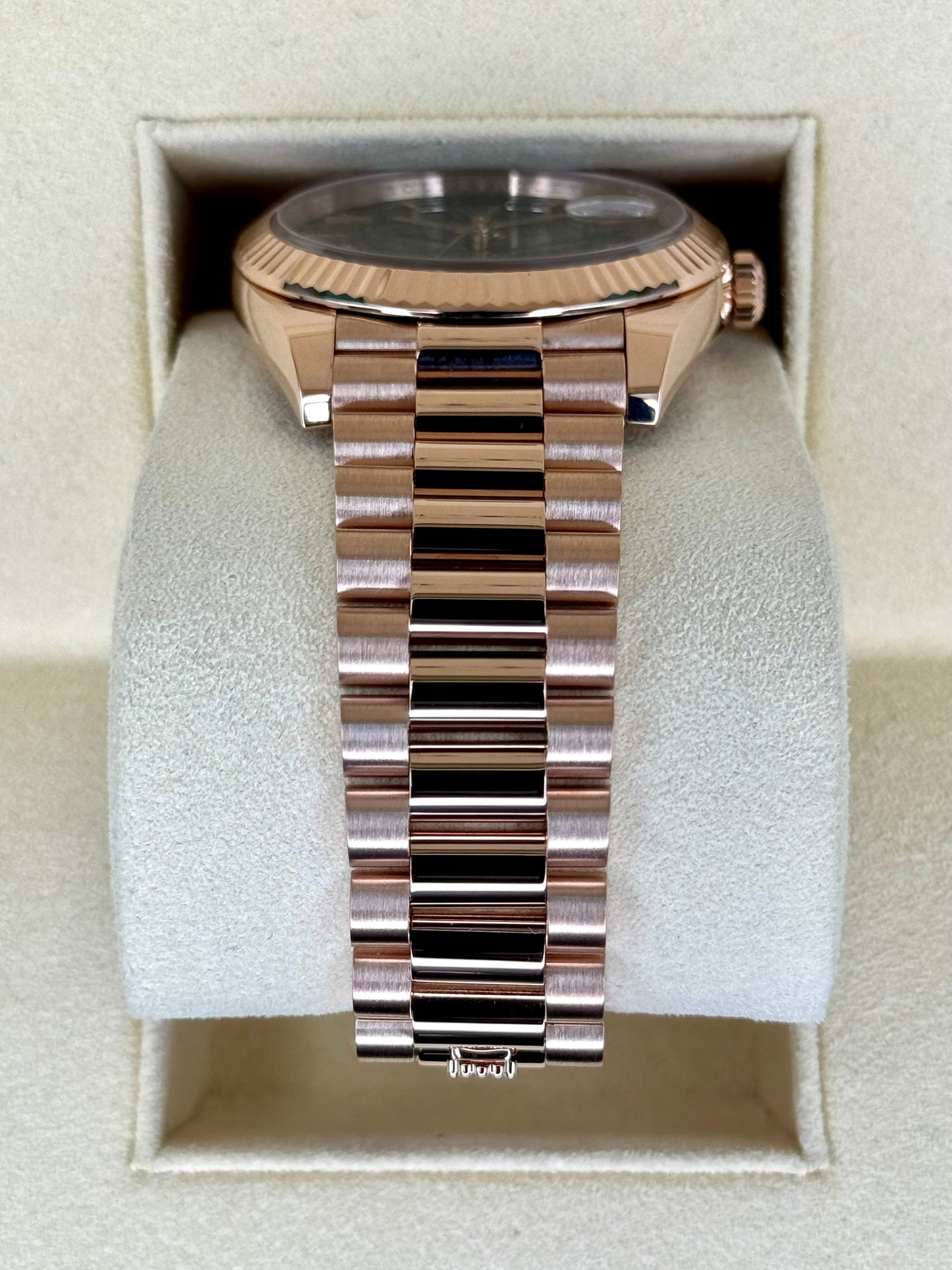 2019 Rolex Day-Date 40mm 228235 Presidential Rose Gold Olive Dial - MyWatchLLC