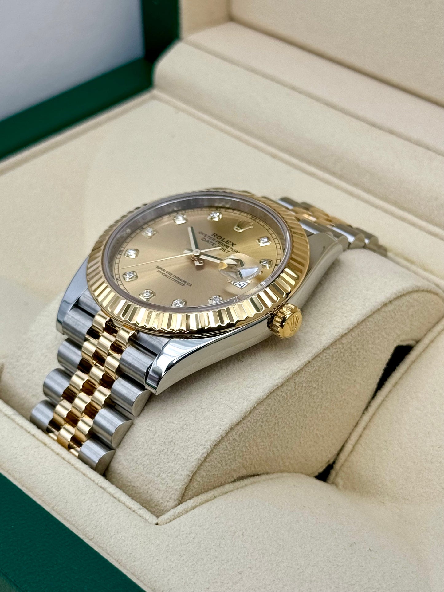 2022 Rolex Datejust 41mm 126333 Jubilee Champagne Diamond Dial - MyWatchLLC