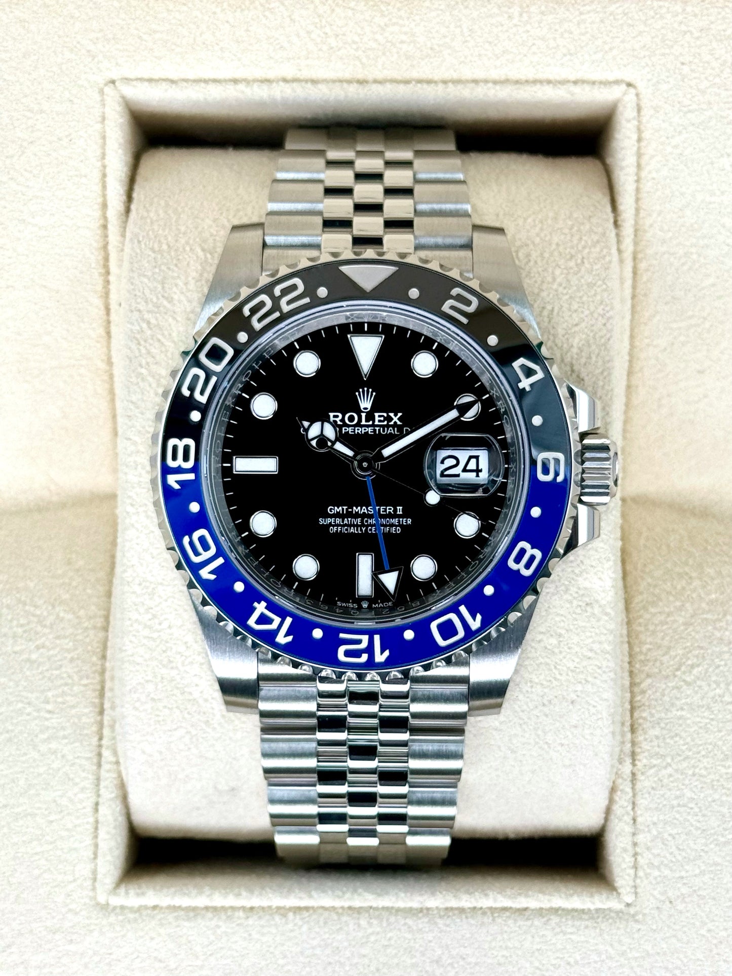 2022 Rolex GMT-Master II "Batgirl" 40mm 126710BLNR Jubilee Black Dial - MyWatchLLC