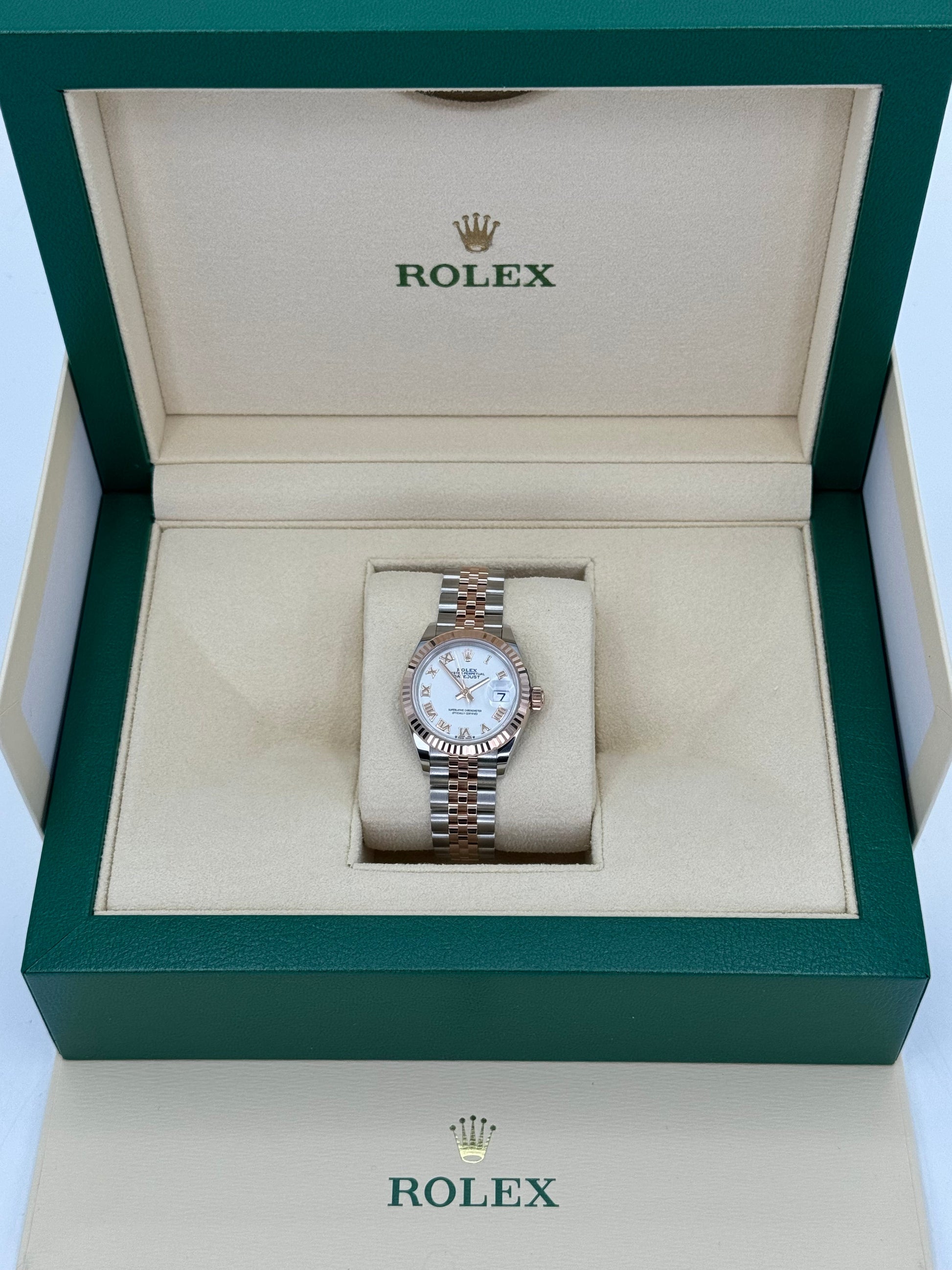 NEW 2023 Rolex Lady-Datejust 28mm 279171 Two-Tone Jubilee White Dial - MyWatchLLC