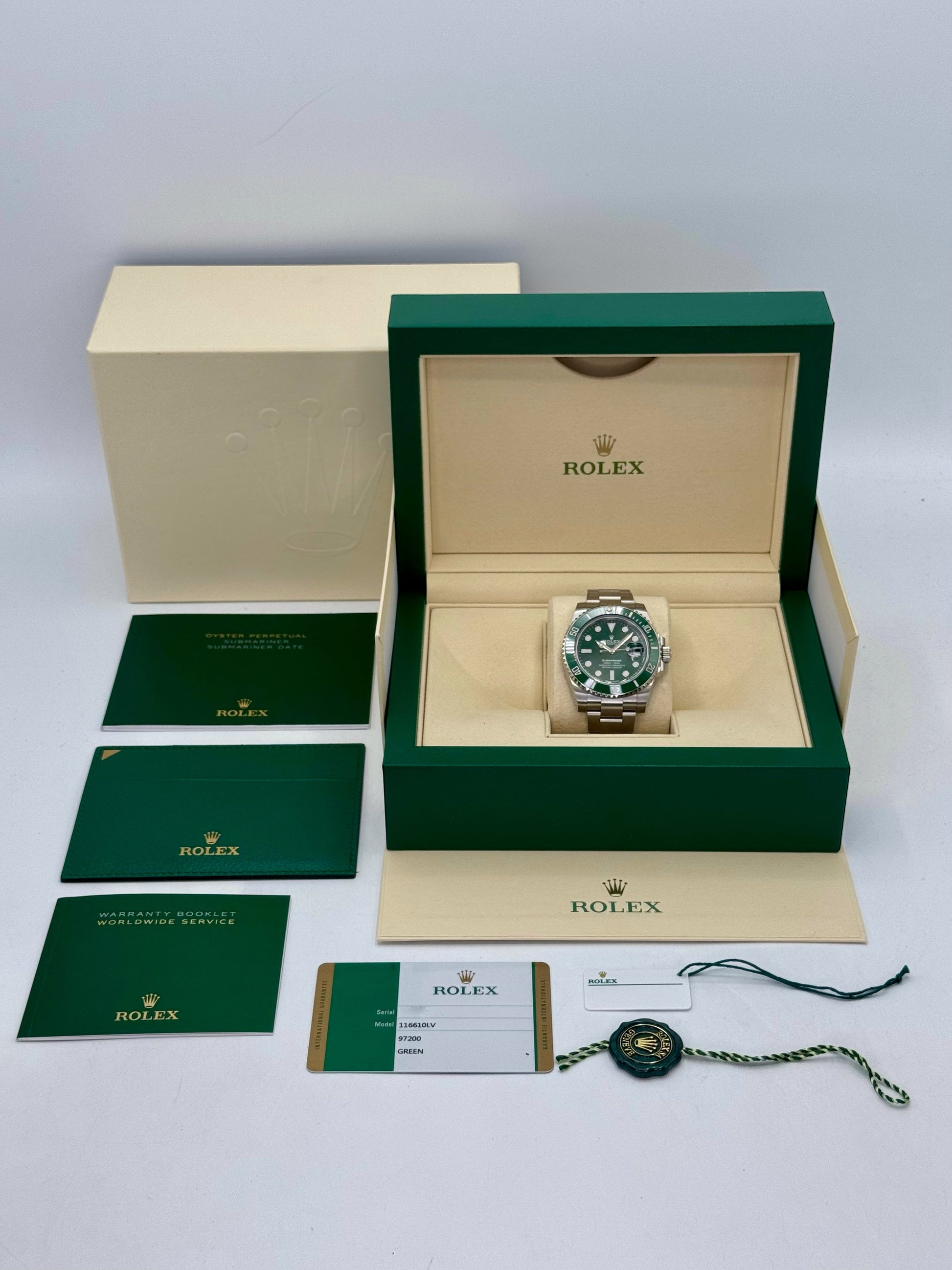 NEW OLD STOCK 2019 Rolex Submariner “Hulkâ€?40mm 116610LV Green Dial - MyWatchLLC