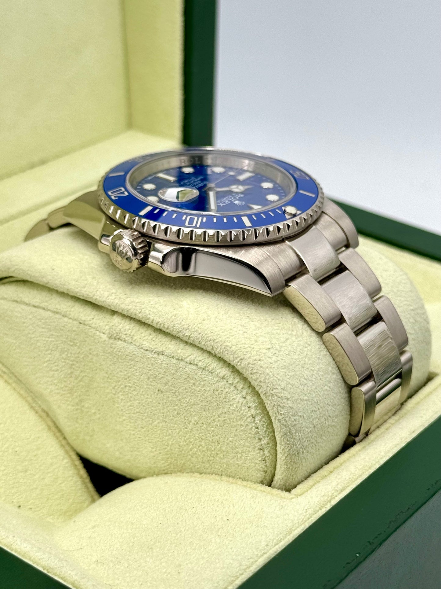 2013 Rolex Submariner Date "Smurf" 40mm 116619LB White Gold Blue Dial - MyWatchLLC