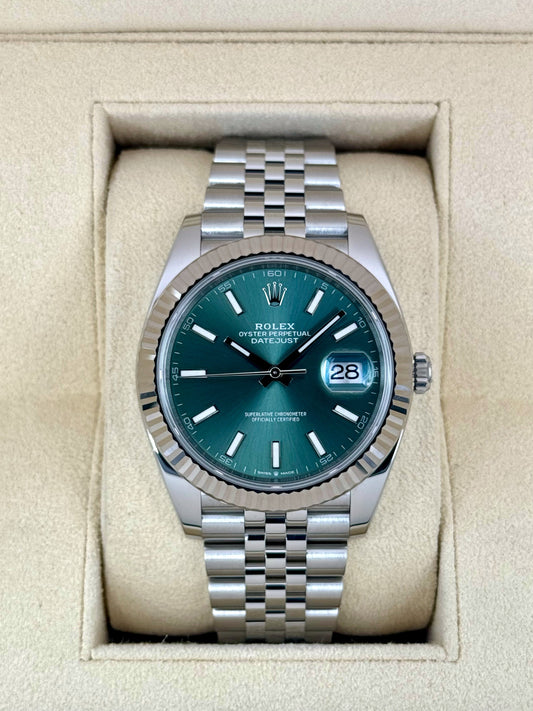 2022 Rolex Datejust 41mm 126334 Stainless Steel Jubilee Green Dial - MyWatchLLC