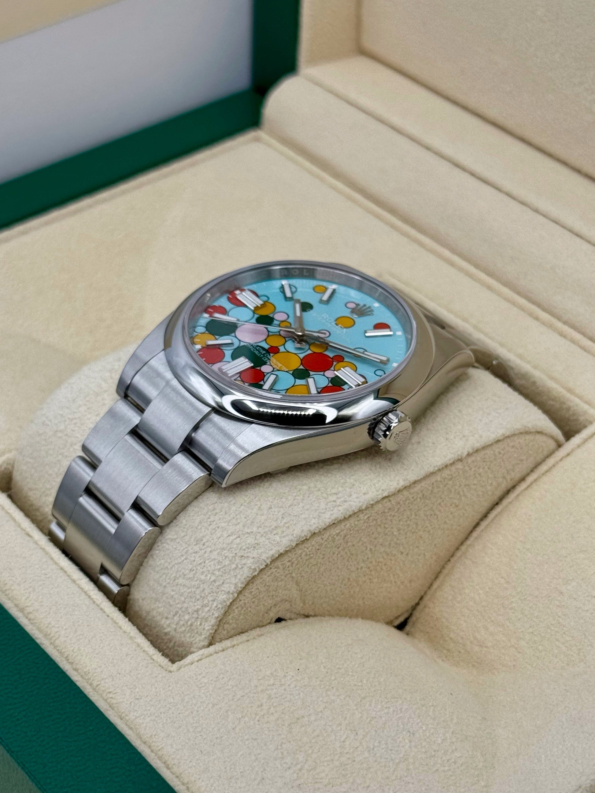 NEW 2024 Rolex Oyster Perpetual 41mm 124300 Celebration Dial - MyWatchLLC
