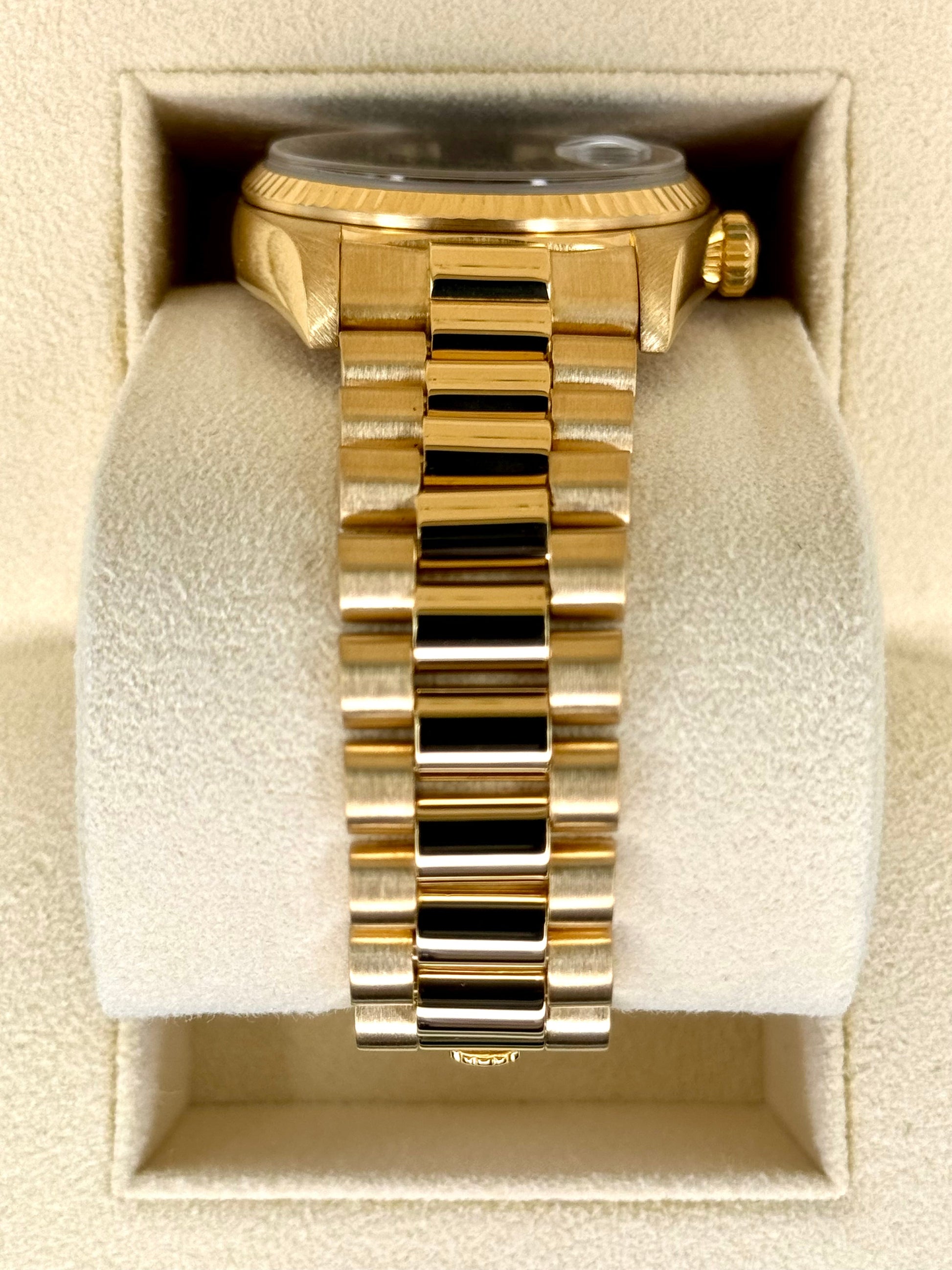 1981 Rolex Day-Date 36mm 18038 Presidential Black Dial - MyWatchLLC