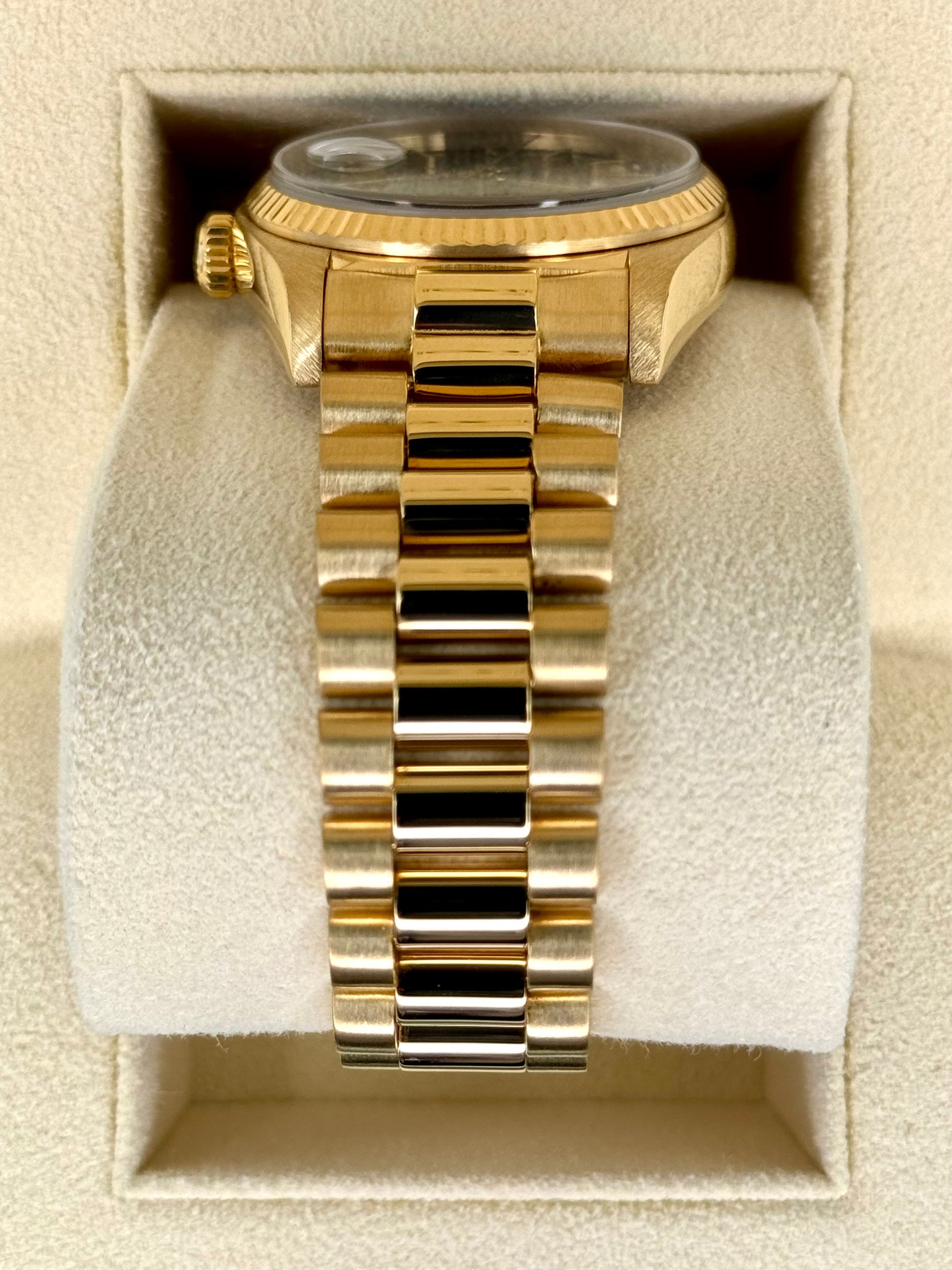 1981 Rolex Day-Date 36mm 18038 Presidential Black Dial - MyWatchLLC