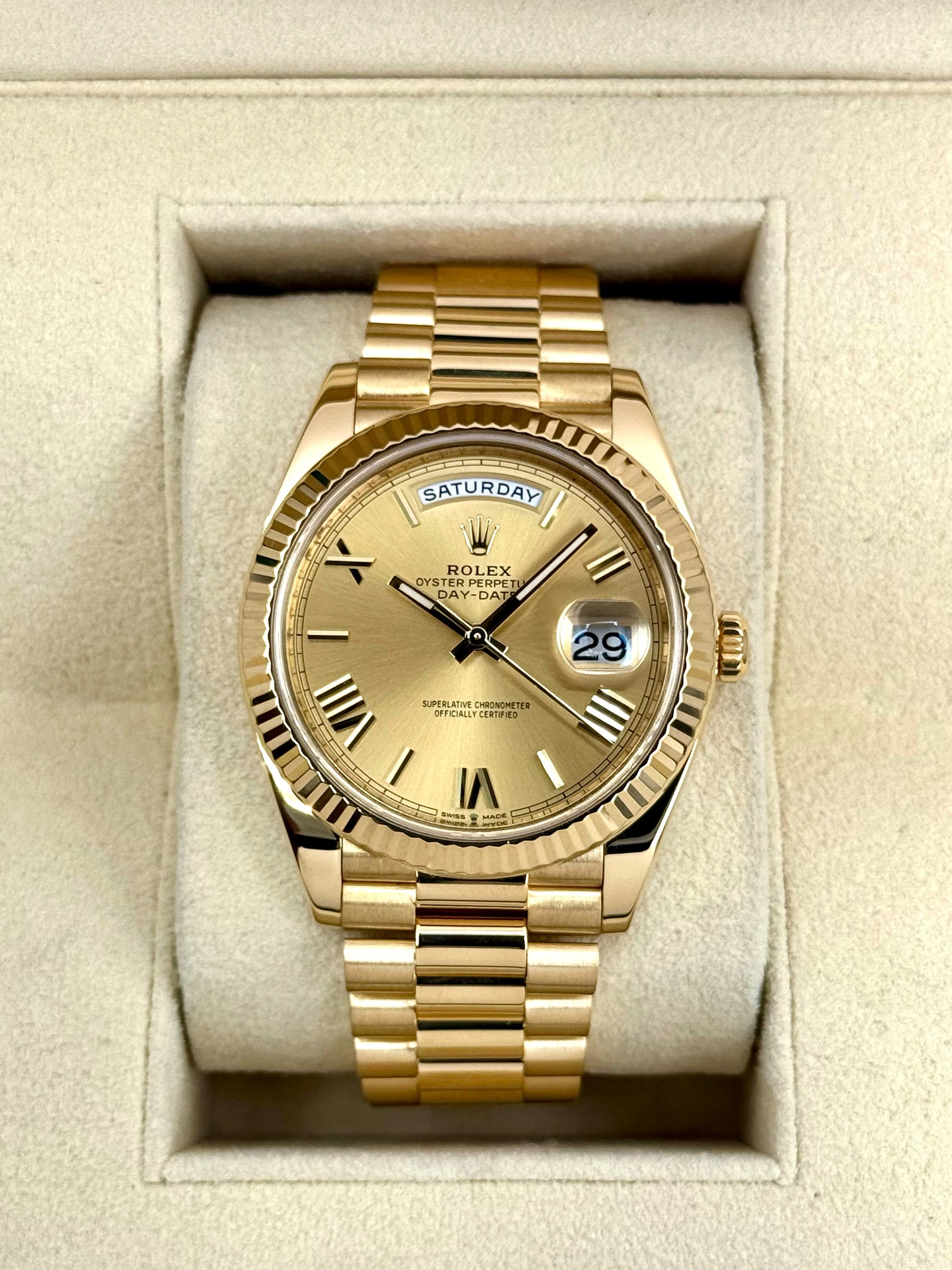 2021 Rolex Day-Date 40mm 228238 Presidential Champagne Dial - MyWatchLLC