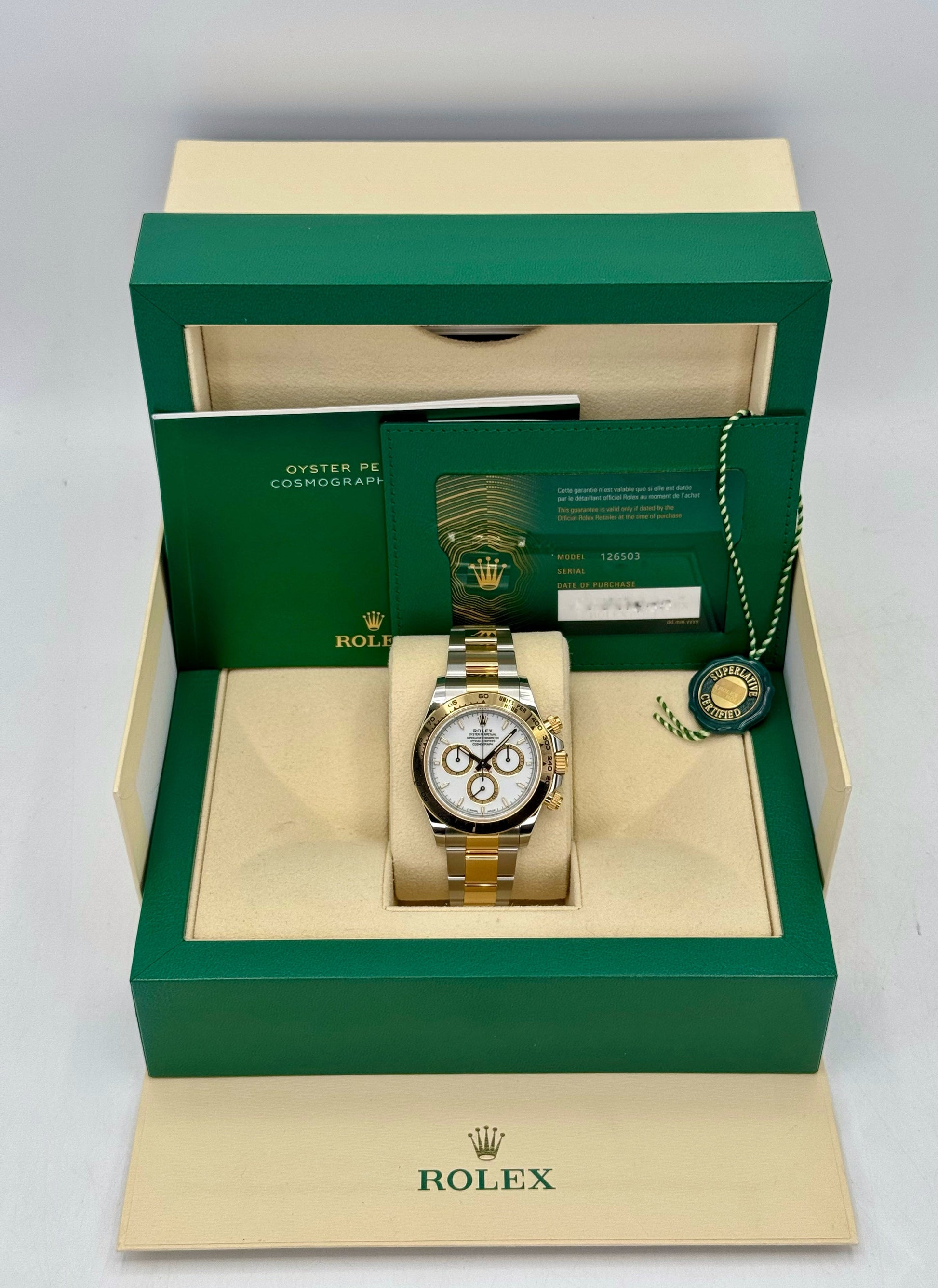 NEW 2025 Rolex Daytona 40mm 126503 Two-Tone White Dial - MyWatchLLC