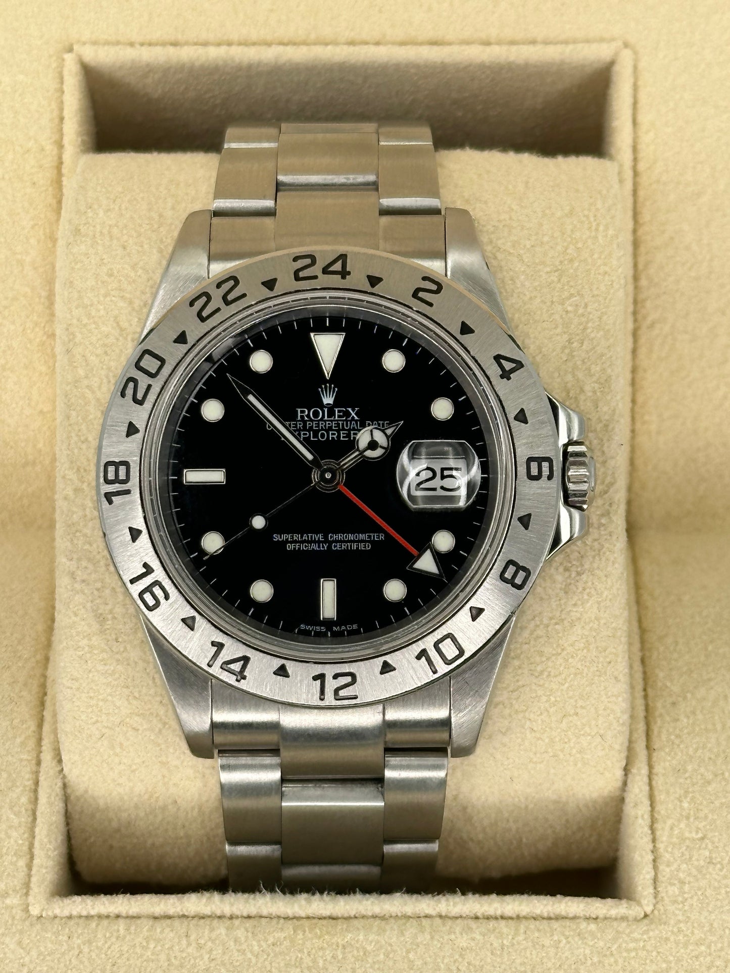 2002 Rolex Explorer II 40mm 16570 Stainless Steel Black Dial - MyWatchLLC