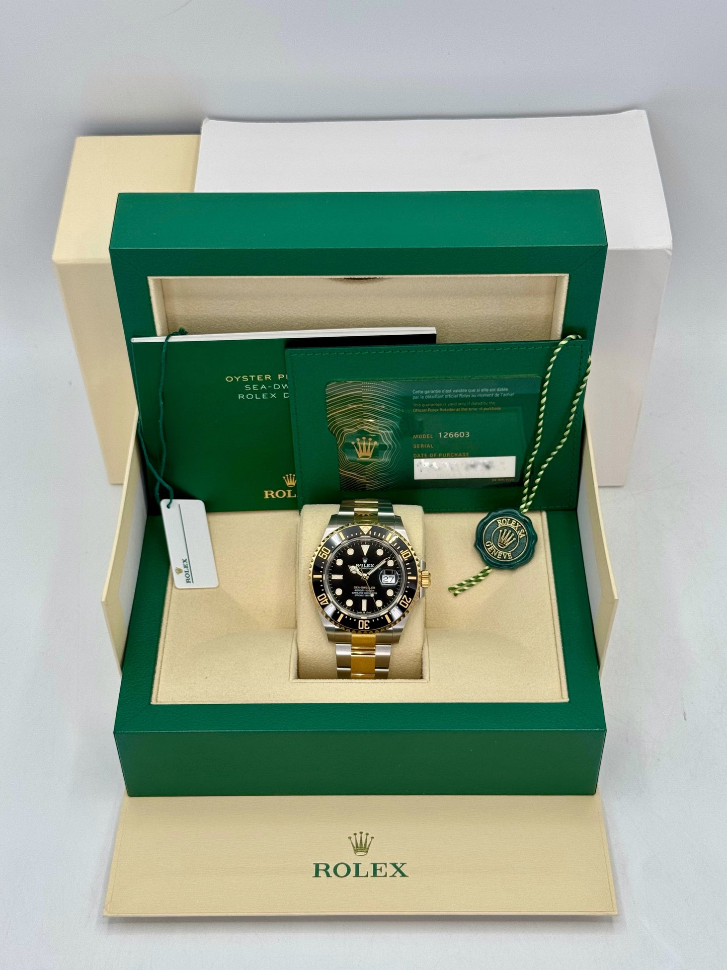 NEW 2022 Rolex Sea-Dweller 43mm 126603 Two-Tone Black Dial - MyWatchLLC
