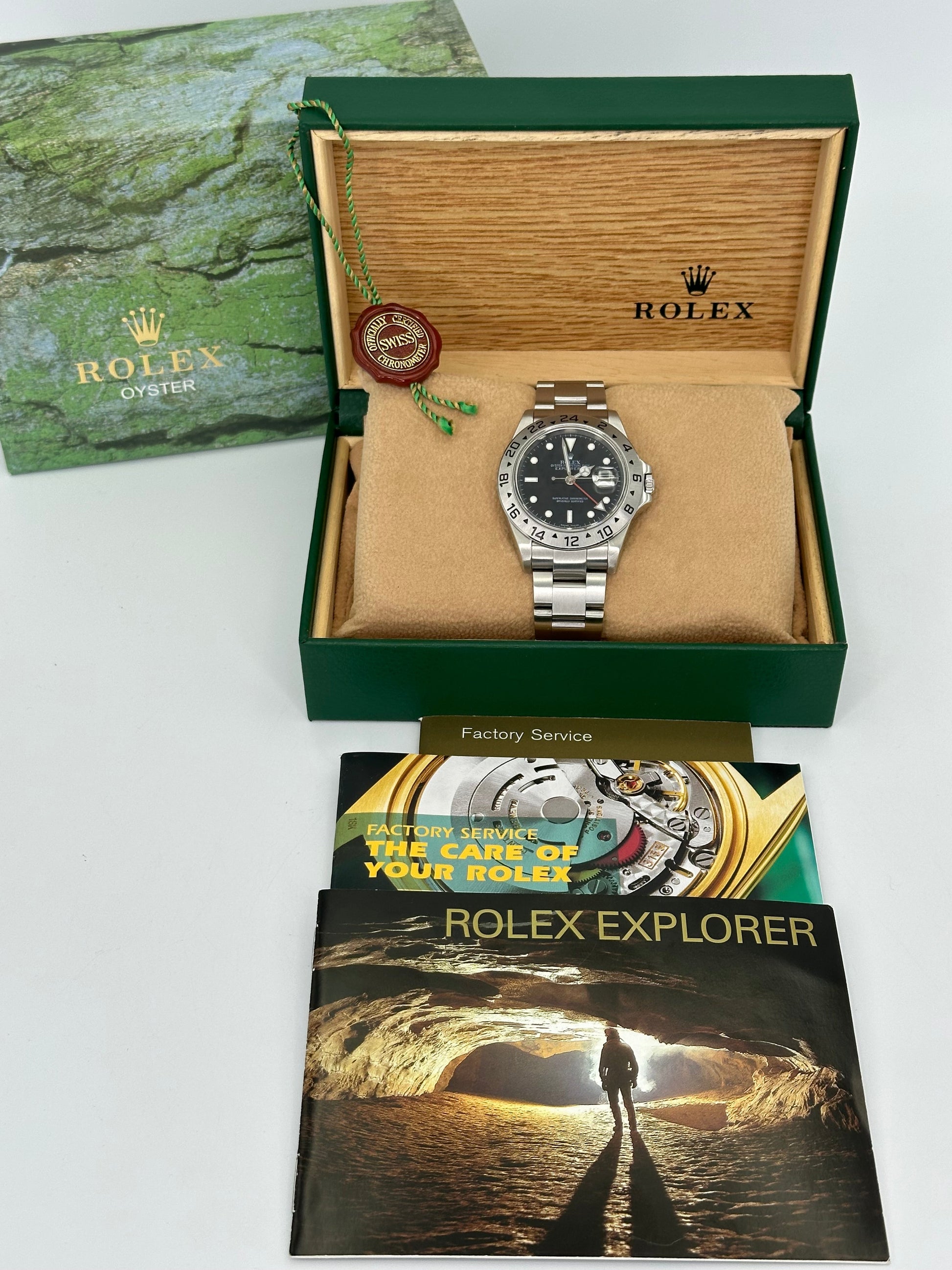 2002 Rolex Explorer II 40mm 16570 Stainless Steel Black Dial - MyWatchLLC