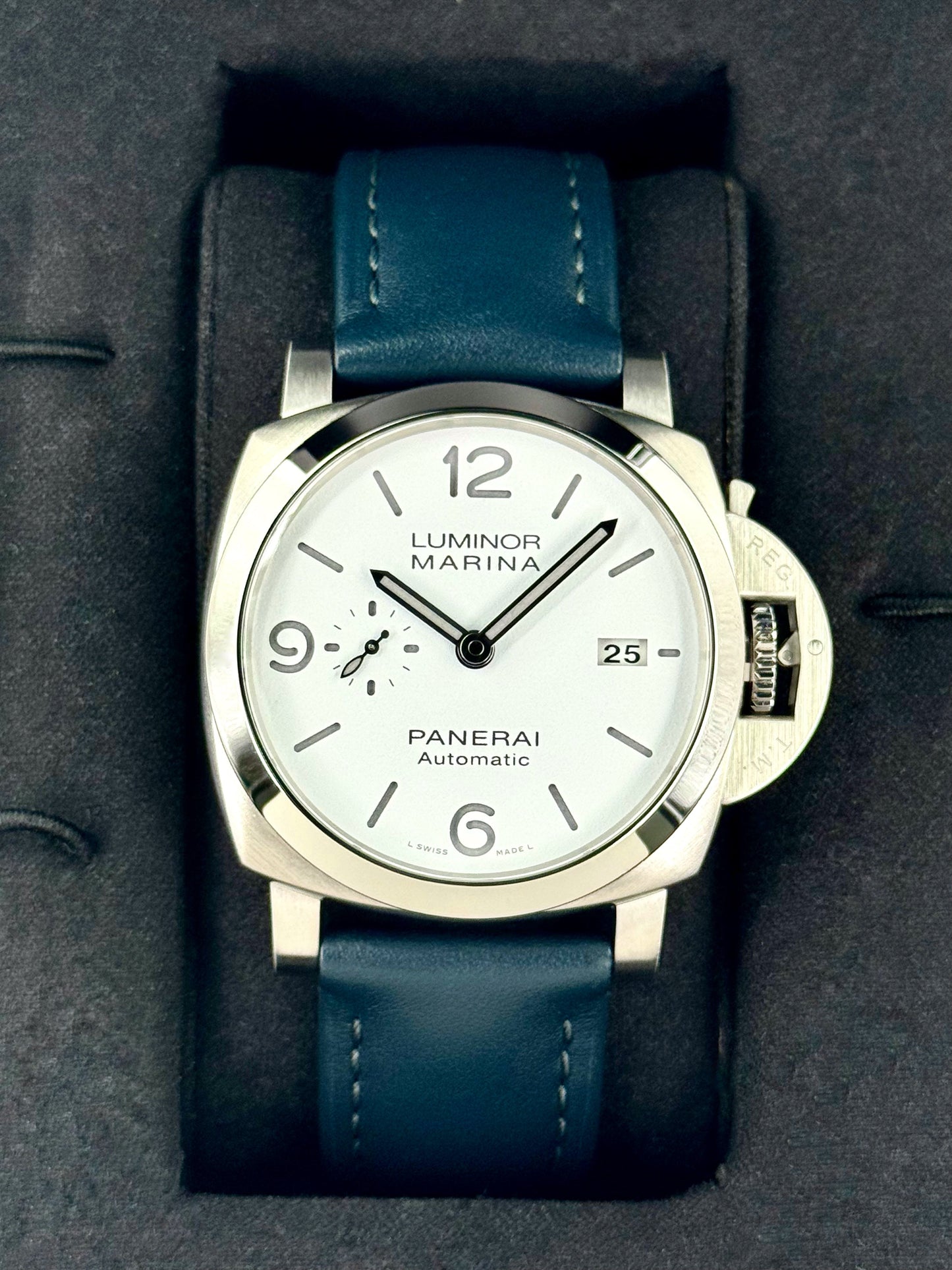 2021 Panerai Luminor Marina 44mm PAM01314 Stainless Steel White Dial - MyWatchLLC