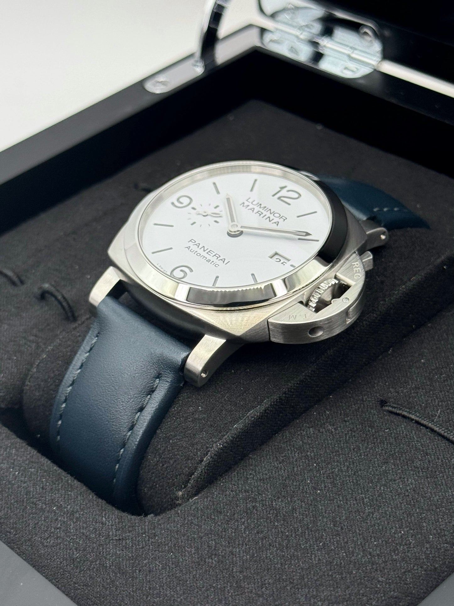 2021 Panerai Luminor Marina 44mm PAM01314 Stainless Steel White Dial - MyWatchLLC