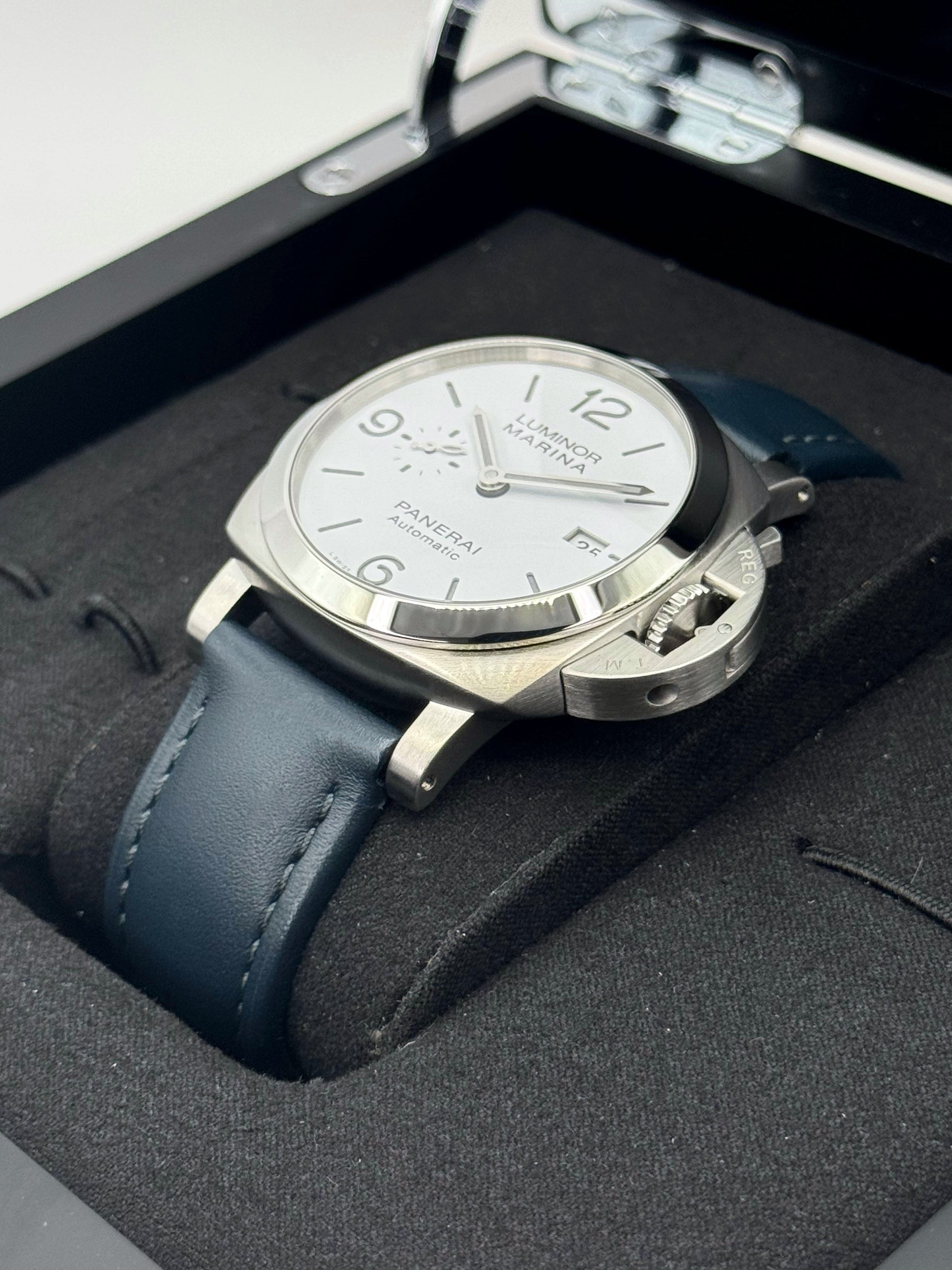 2021 Panerai Luminor Marina 44mm PAM01314 Stainless Steel White Dial - MyWatchLLC