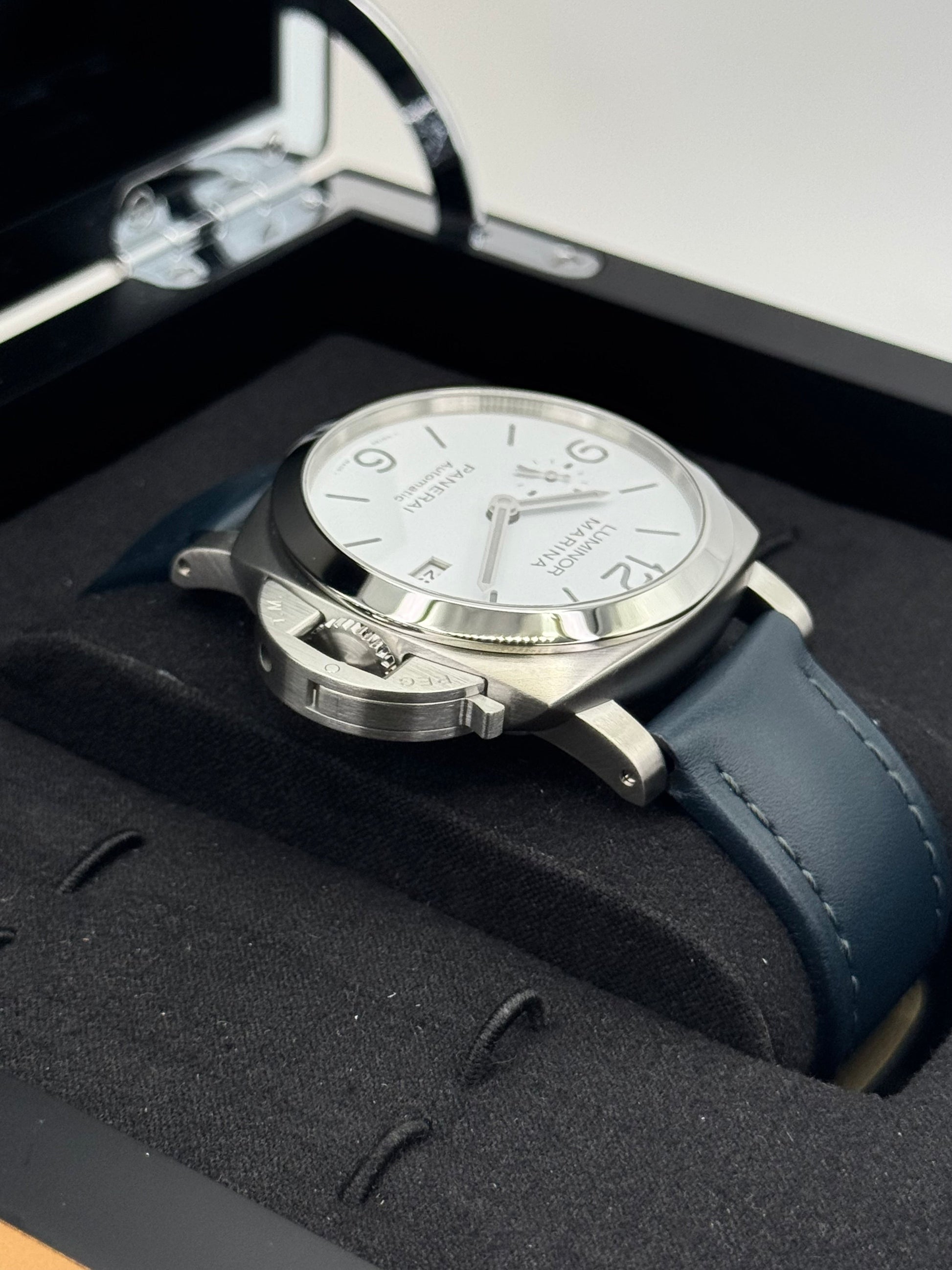 2021 Panerai Luminor Marina 44mm PAM01314 Stainless Steel White Dial - MyWatchLLC