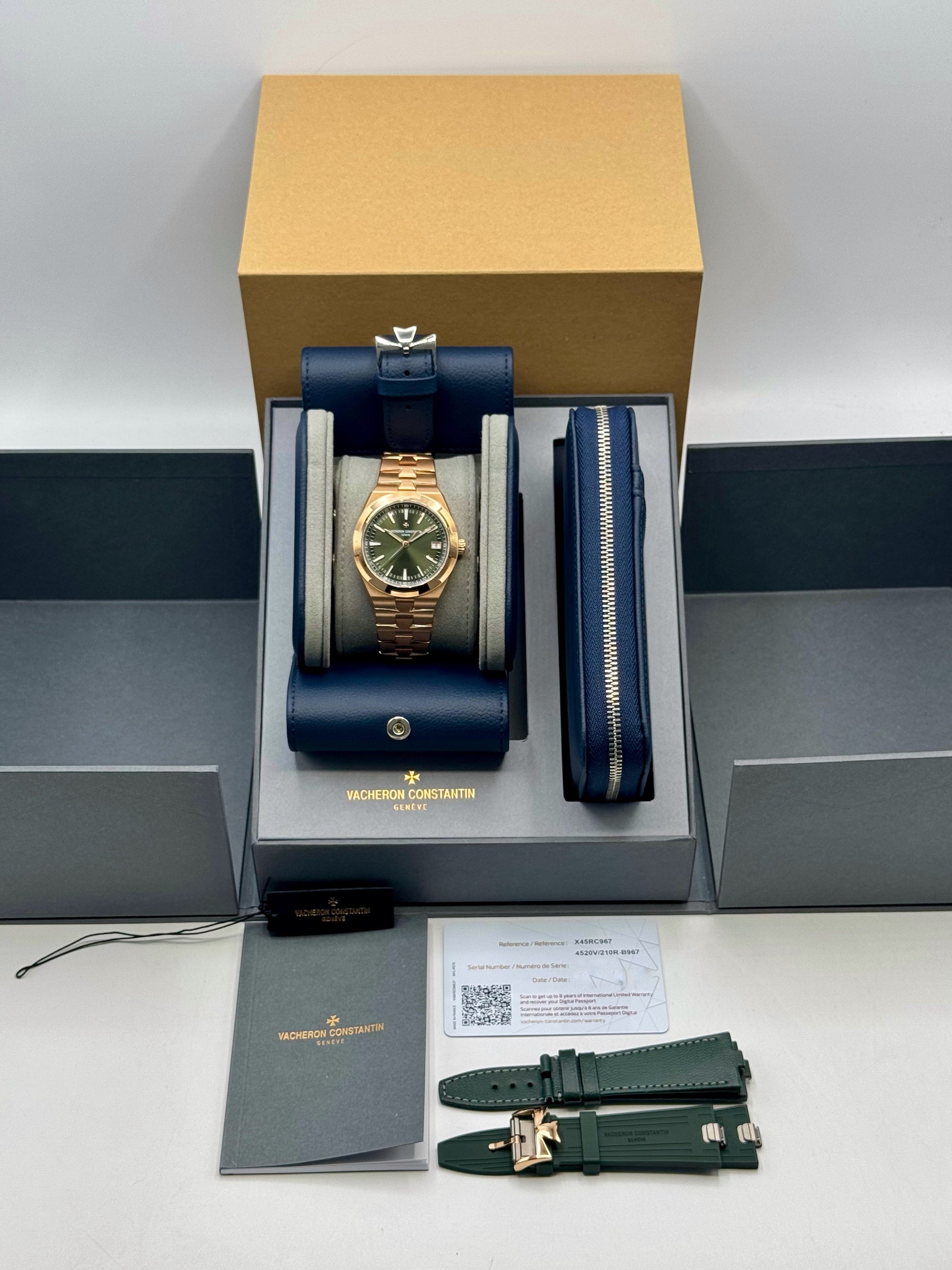 NEW 2025 Vacheron Constantin Overseas 41mm 4520V Pink Gold Green Dial - MyWatchLLC