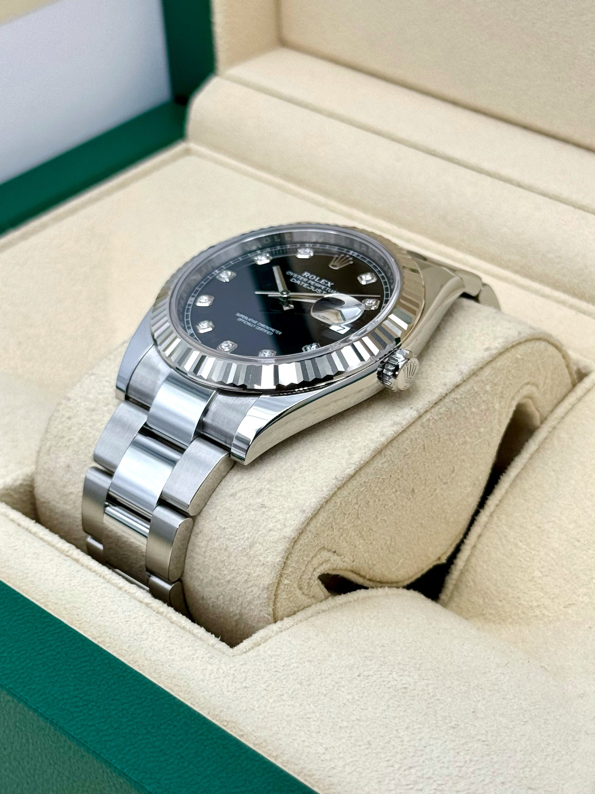 NEW 2024 Rolex Datejust 41mm 126334 Oyster Black Diamond Dial - MyWatchLLC