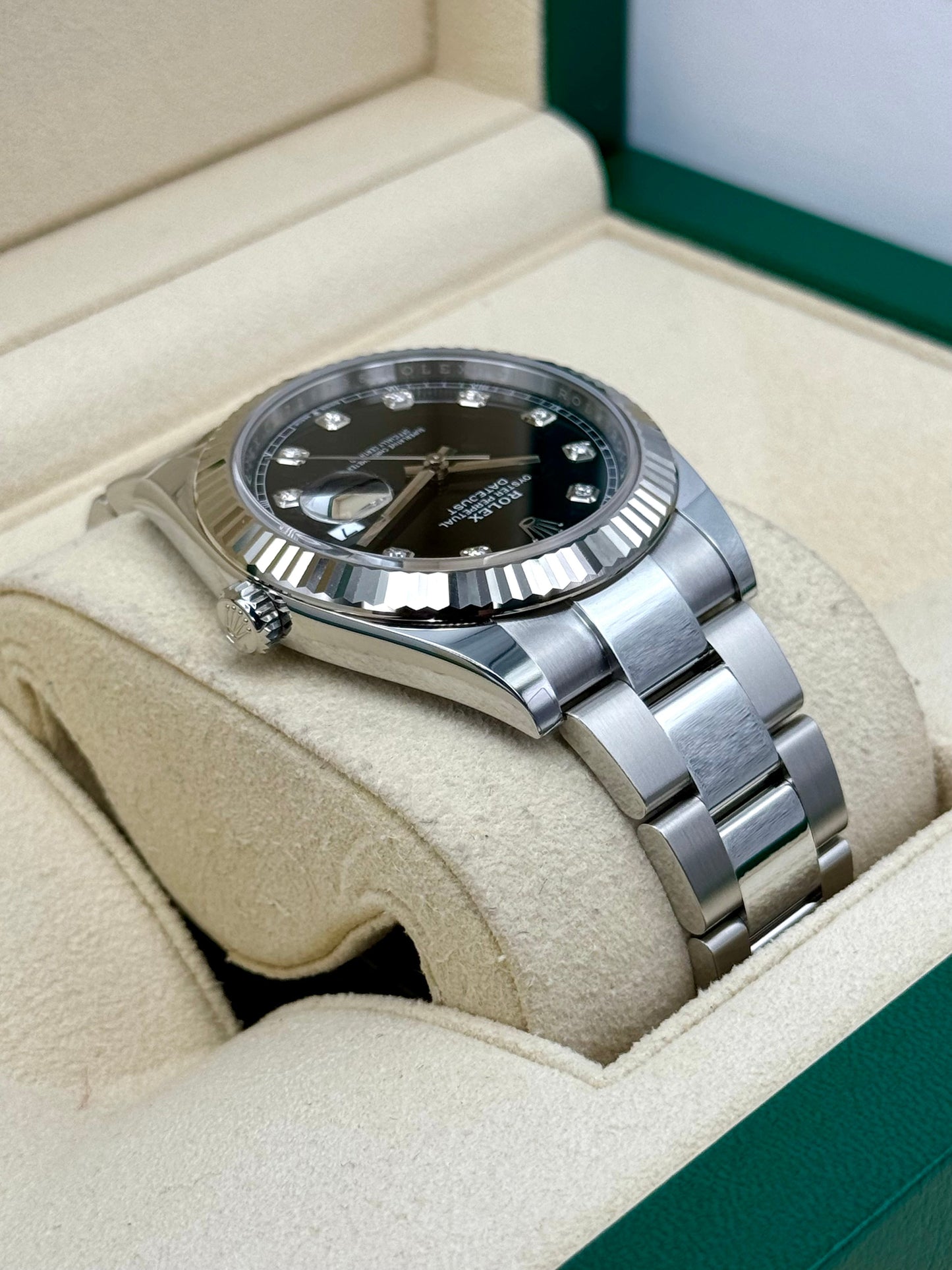 NEW 2024 Rolex Datejust 41mm 126334 Oyster Black Diamond Dial - MyWatchLLC