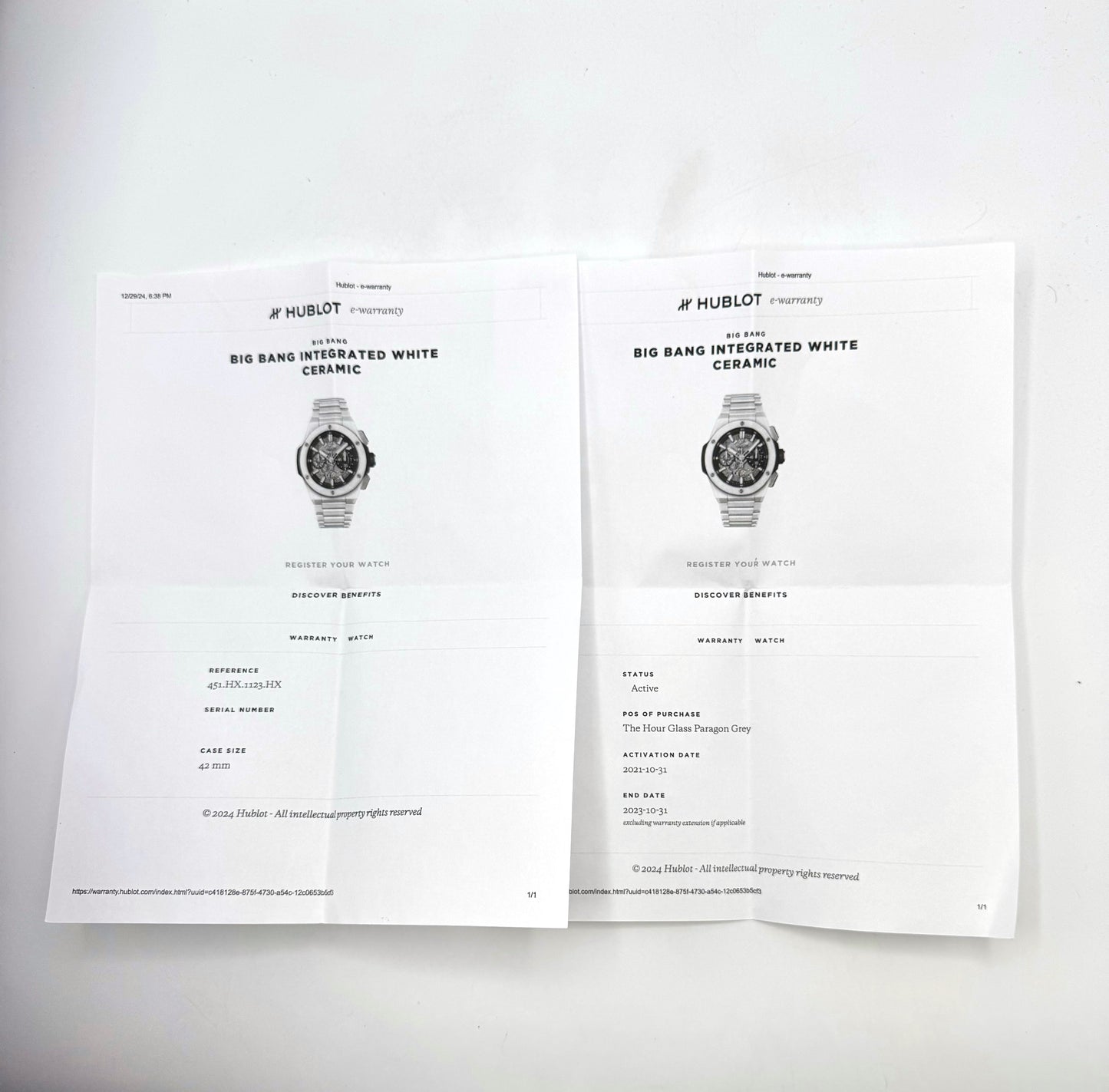 2021 Hublot Big Bang Integrated 42mm 451.HX.1123.HX White Ceramic - MyWatchLLC