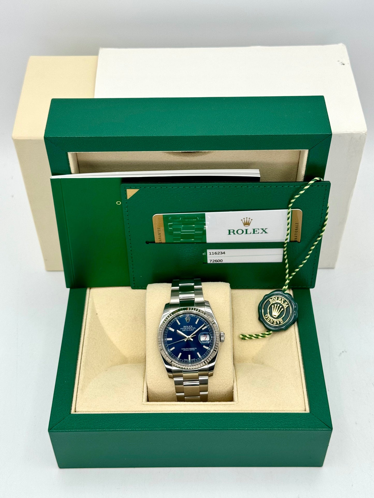 2018 Rolex Datejust 36mm 116234 Stainless Steel Oyster Blue Dial - MyWatchLLC