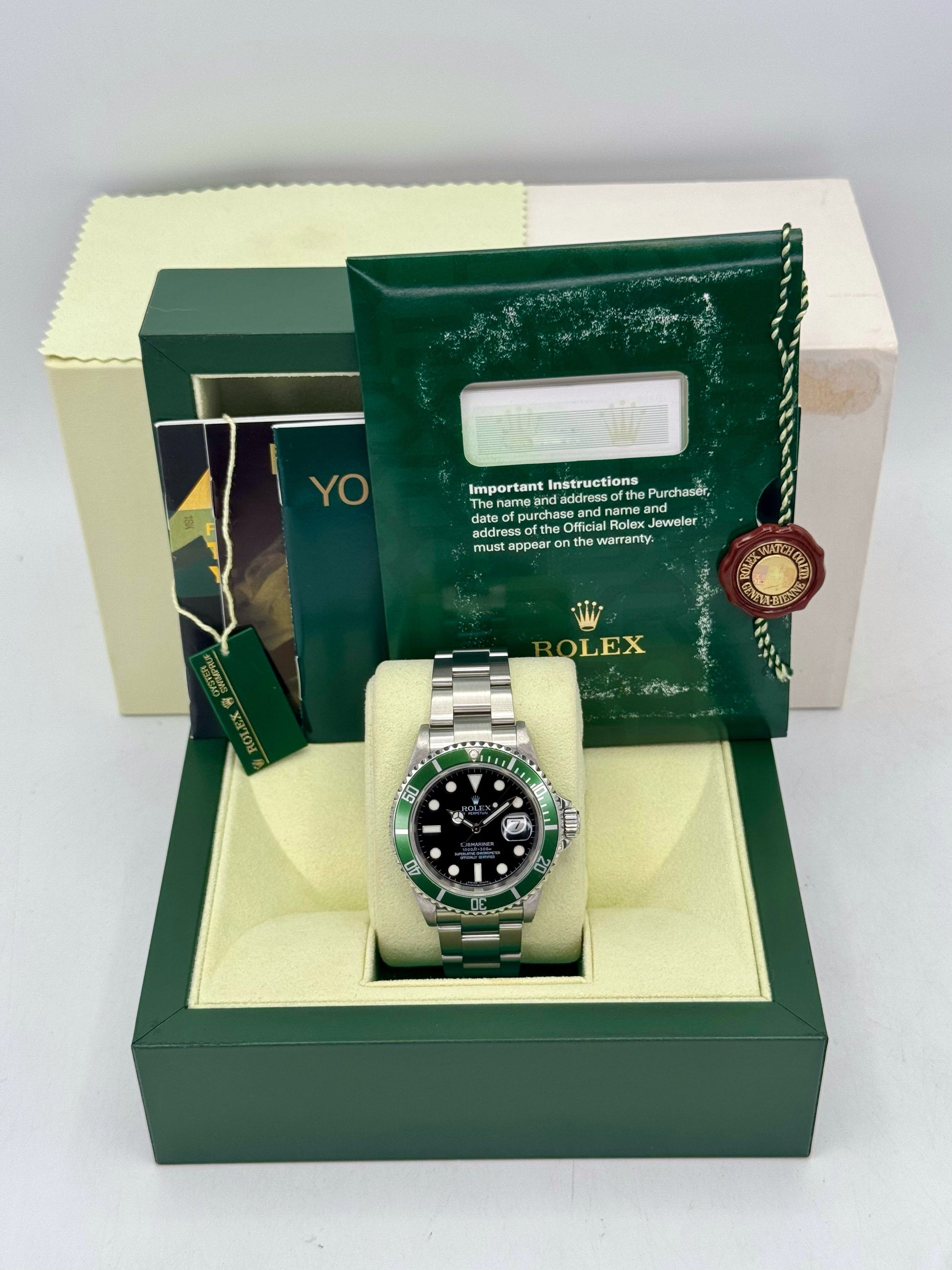 2007 Rolex Submariner "Kermit" 40mm 16610LV Stainless Steel Black Dial - MyWatchLLC